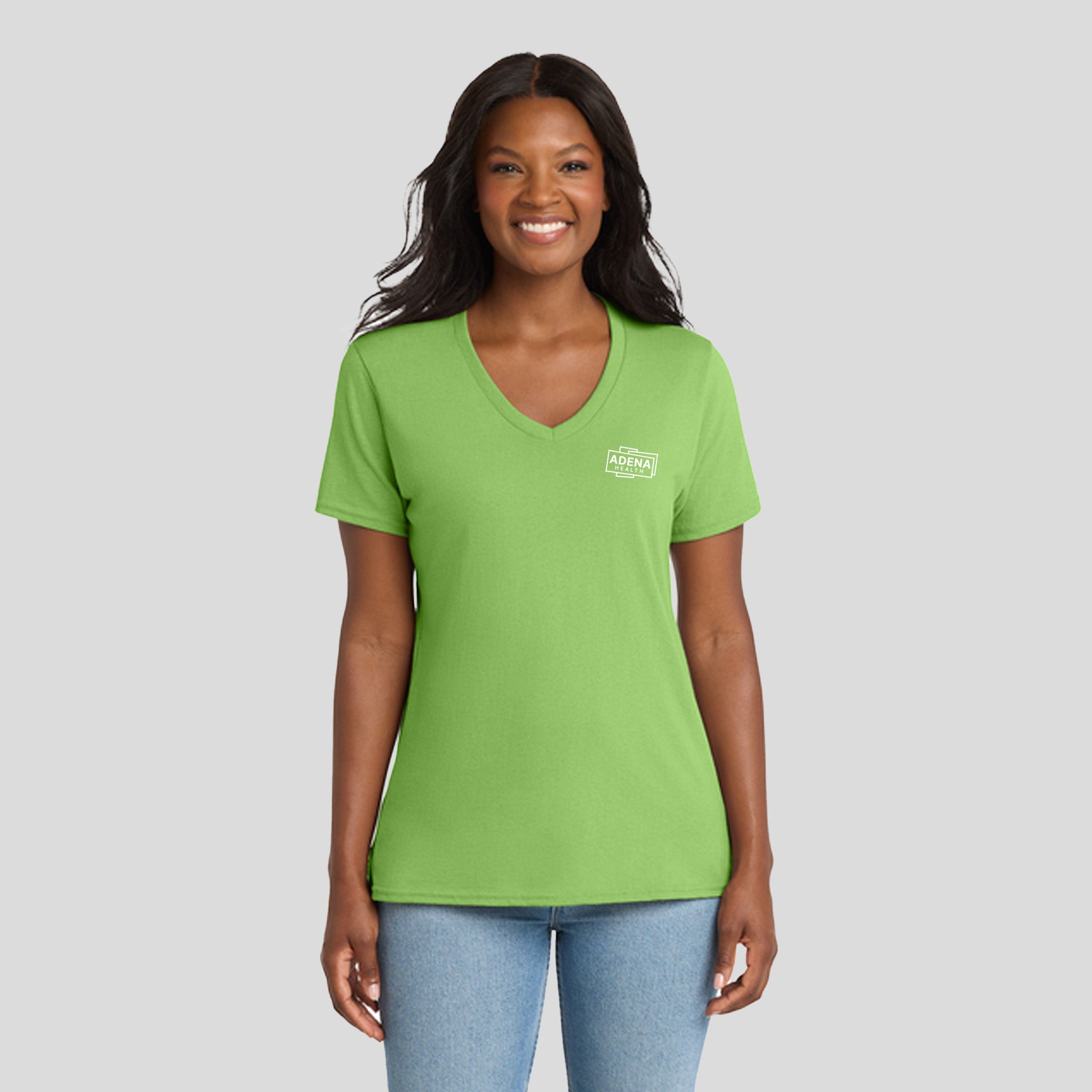 Adena Core Cotton V-Neck Tee | Lime