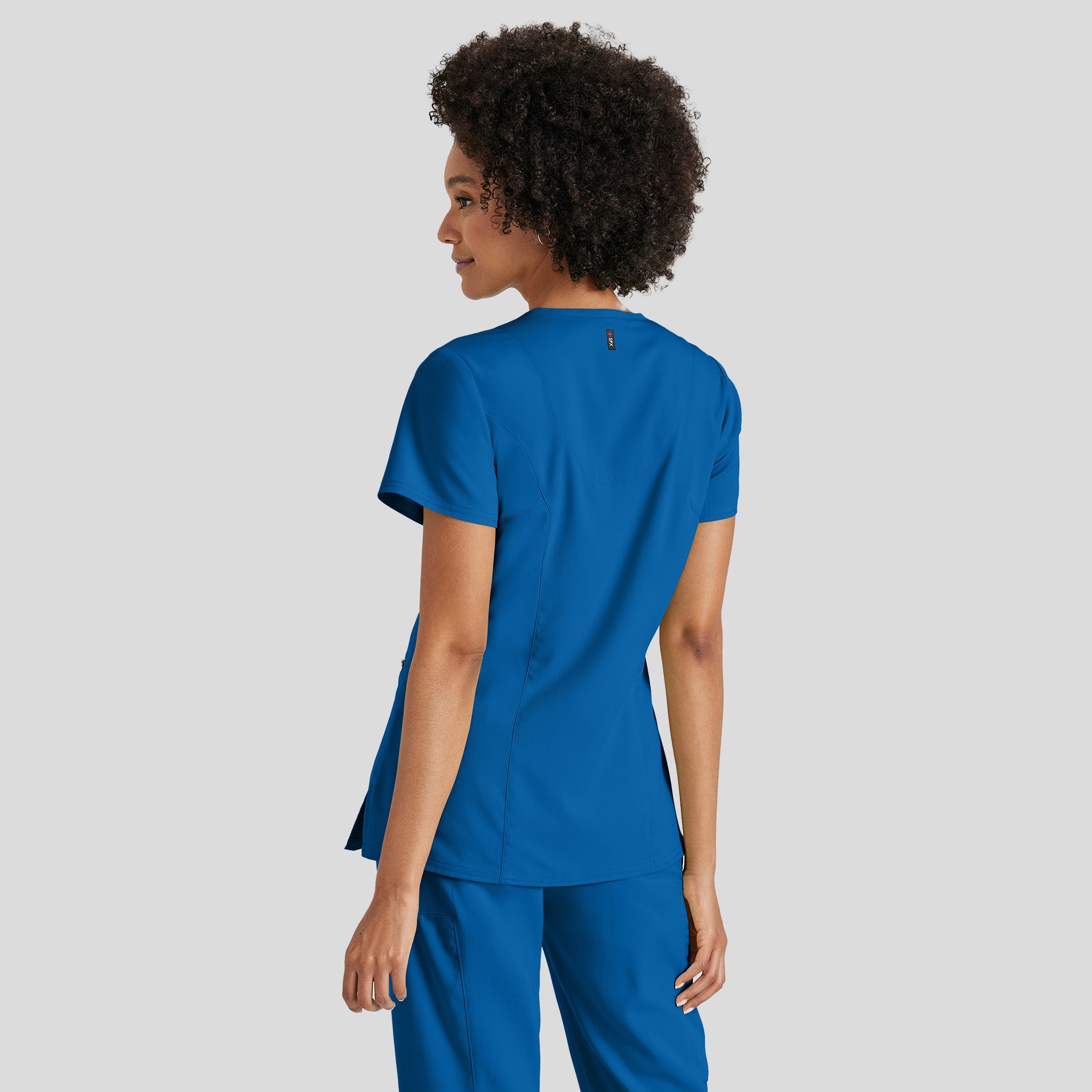 Kim 3-Pocket Crossover V-Neck Scrub Top | Royal
