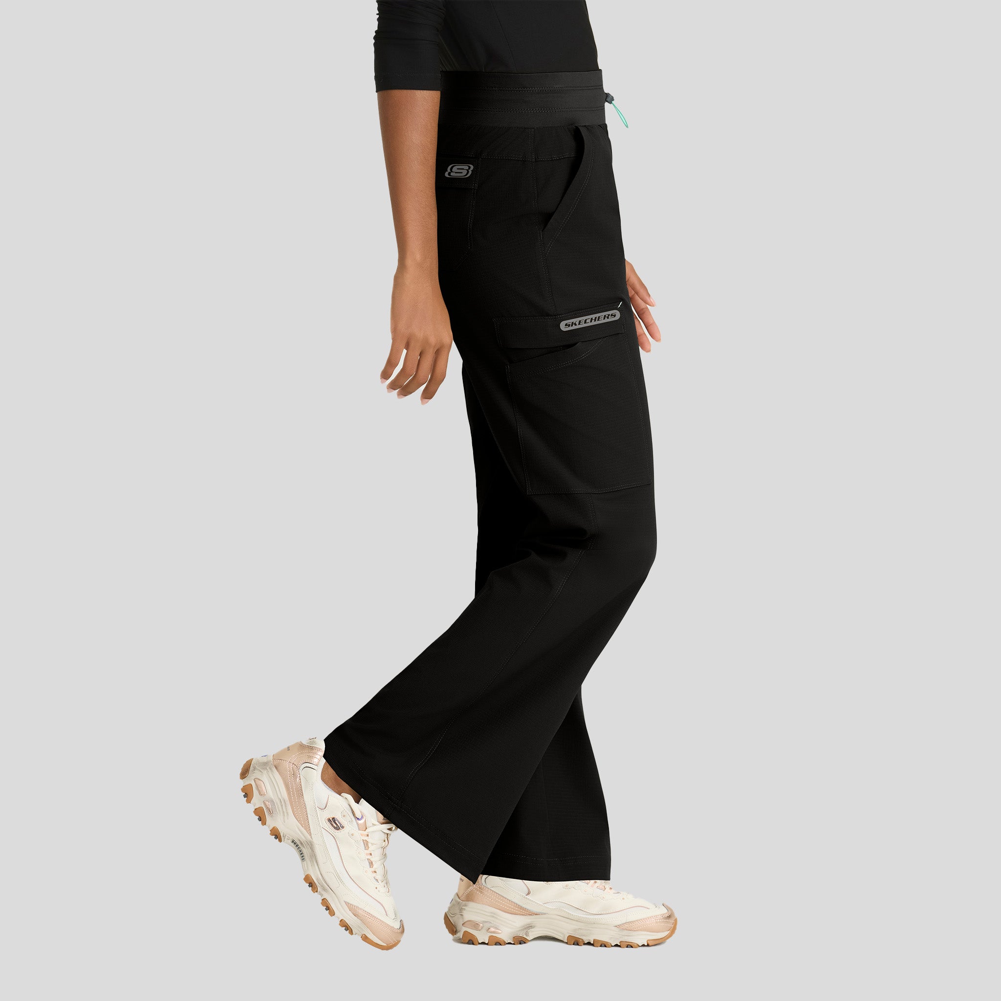 Explore 5-Pocket Knit Waistband Fit & Flare Pant | Black