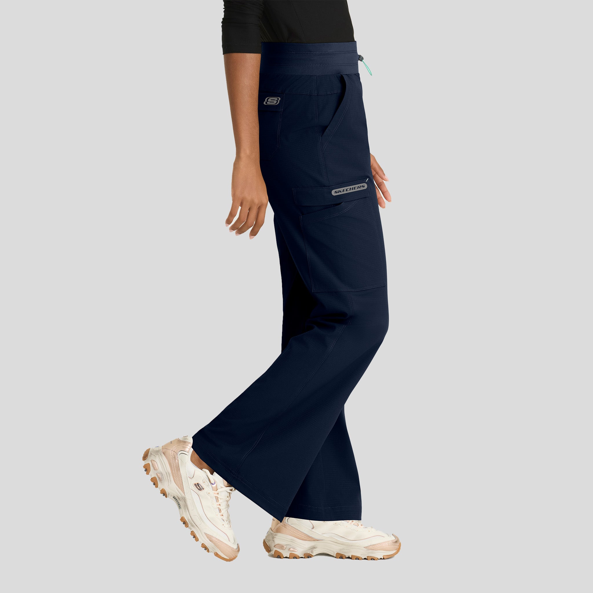 Explore 5-Pocket Knit Waistband Fit & Flare Pant | Navy