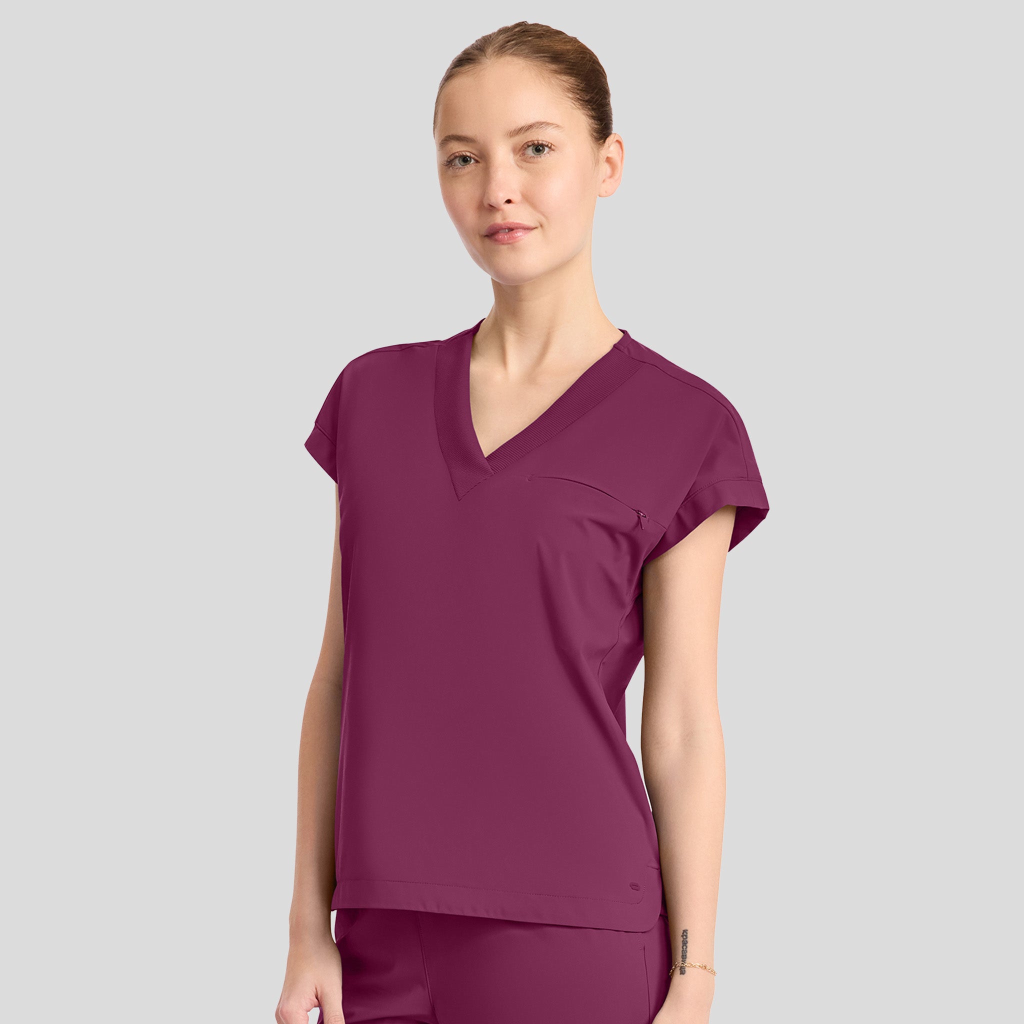 Dolman V-Neck Top | Wine