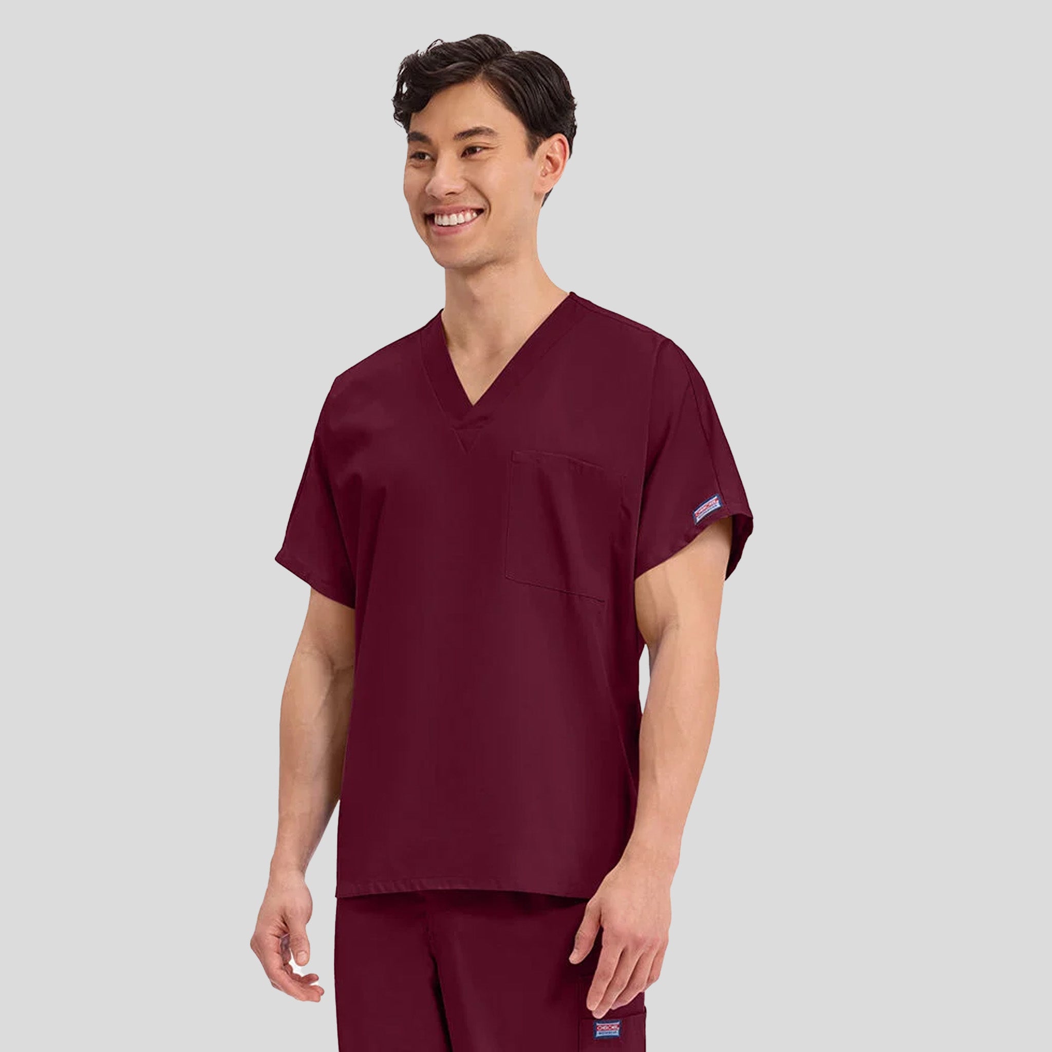 Unisex V-Neck 1 Pocket | Wine