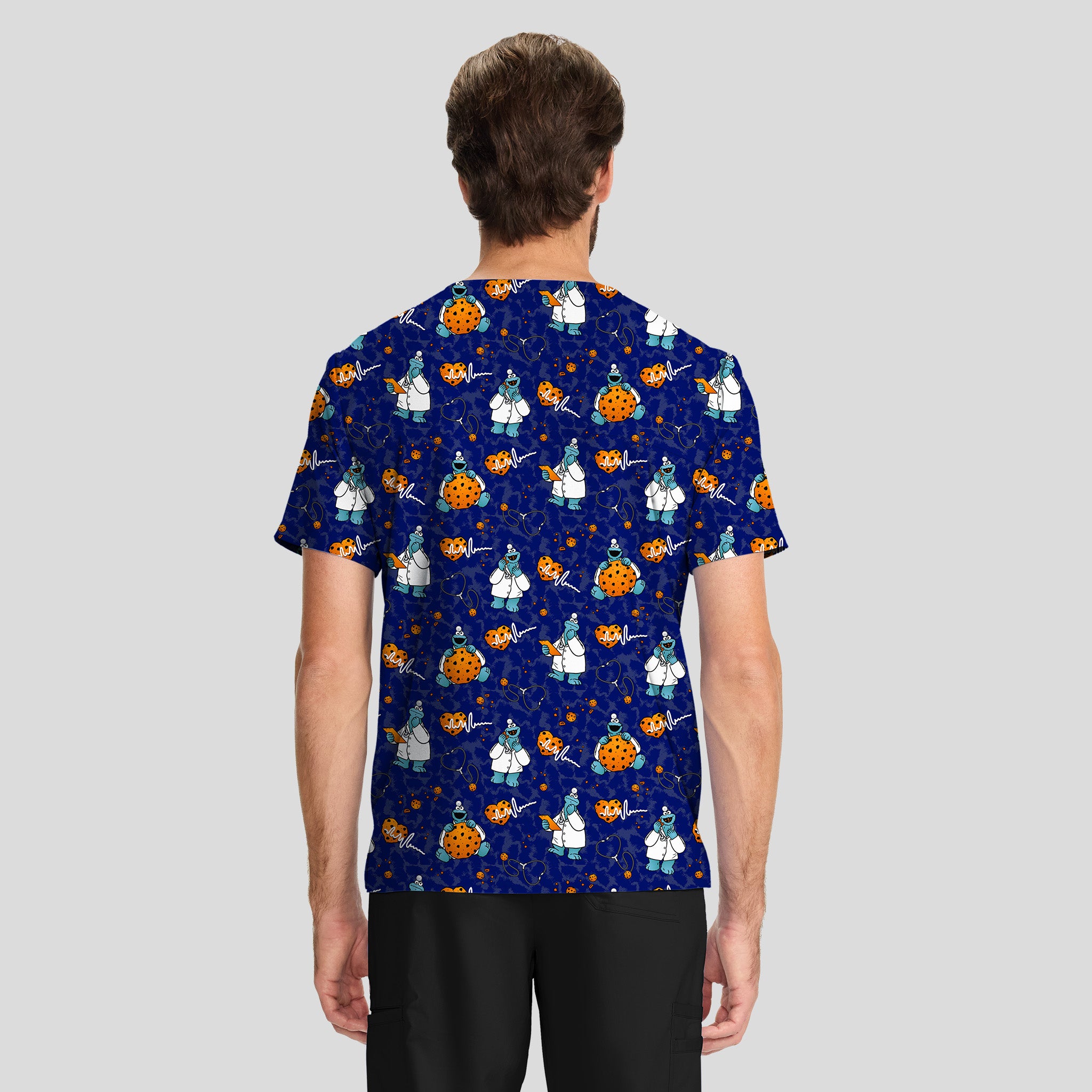 Doctor Cookies Unisex Print Scrub Top