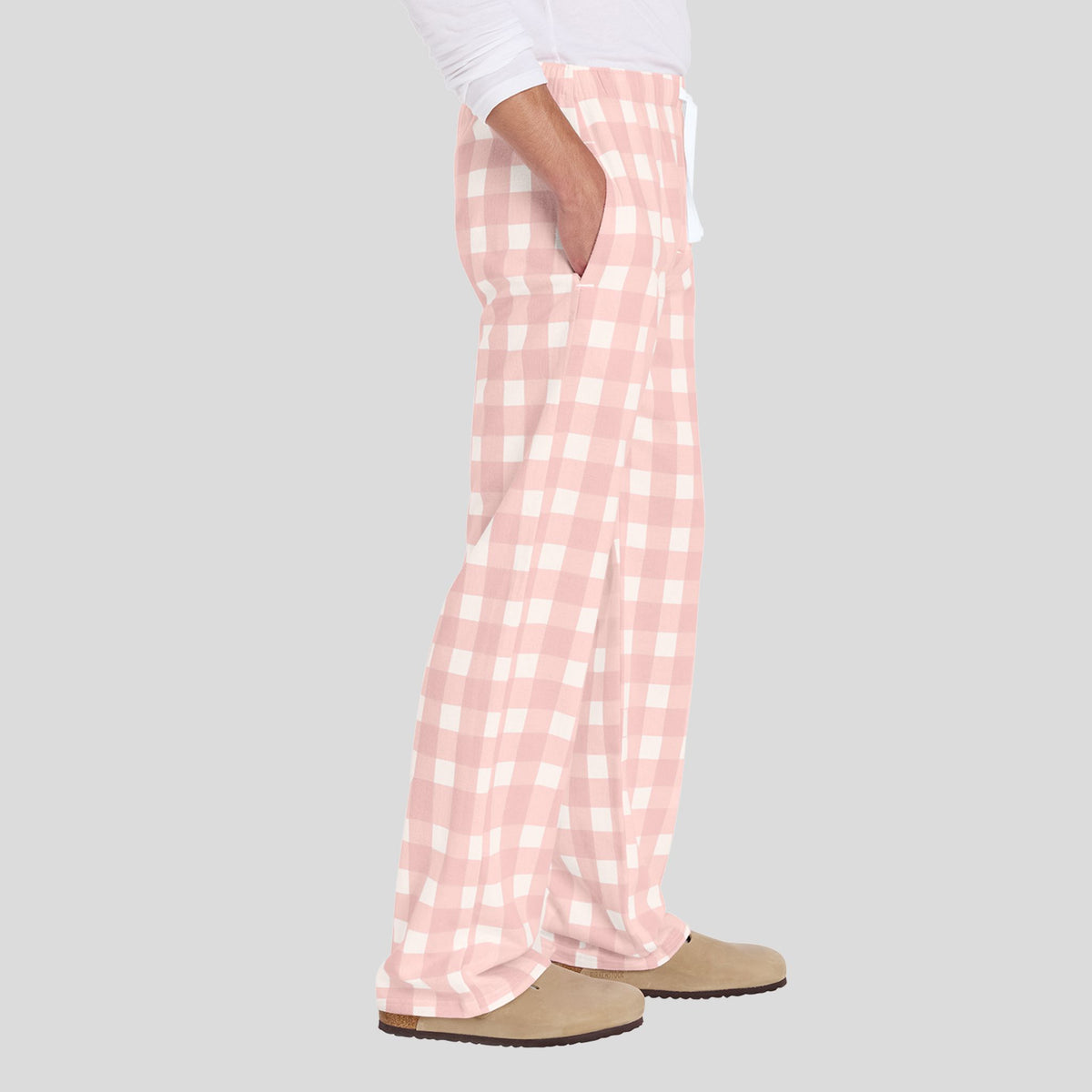 Flannel Pocket Pant | Light Pink/ White Buffalo Check