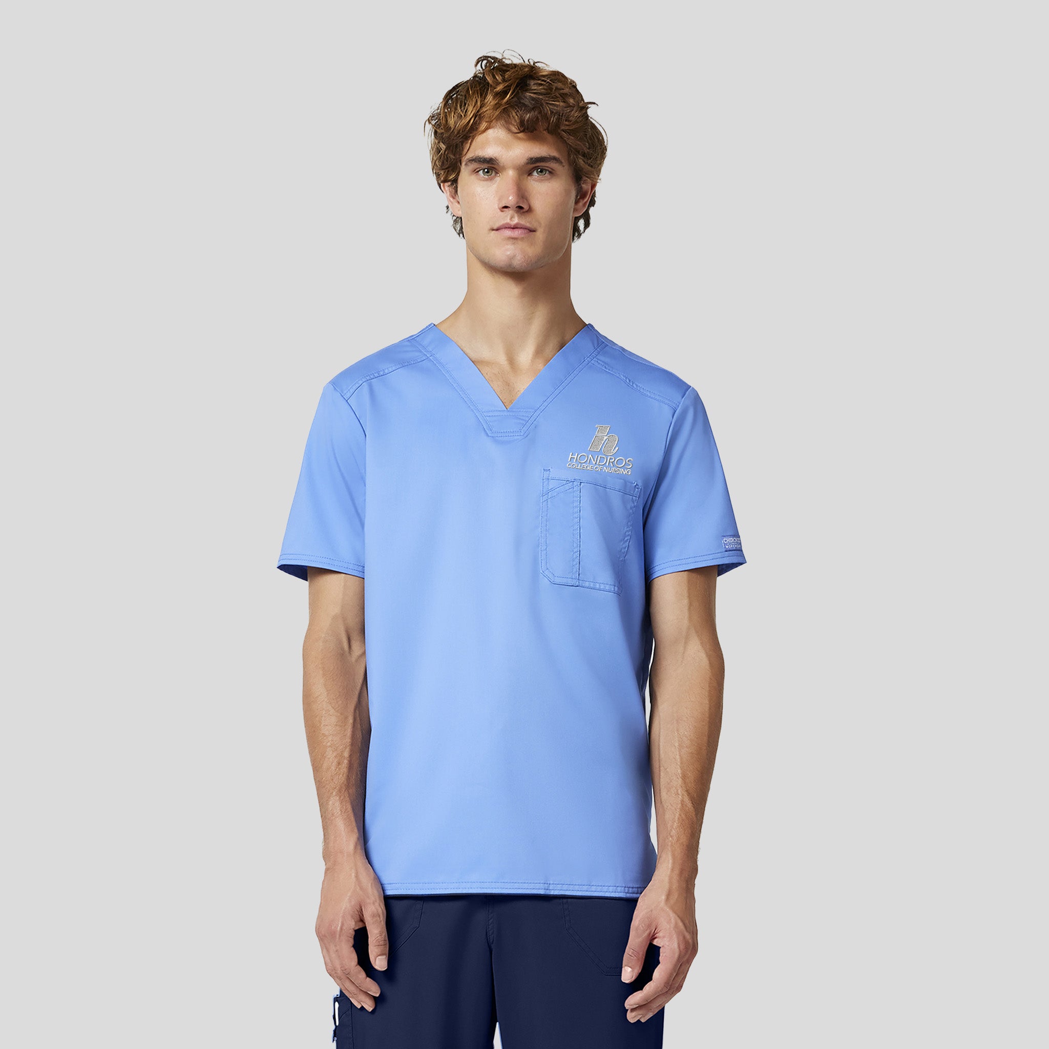 Hondros Men's V-Neck Solid Scrub Top | Ciel