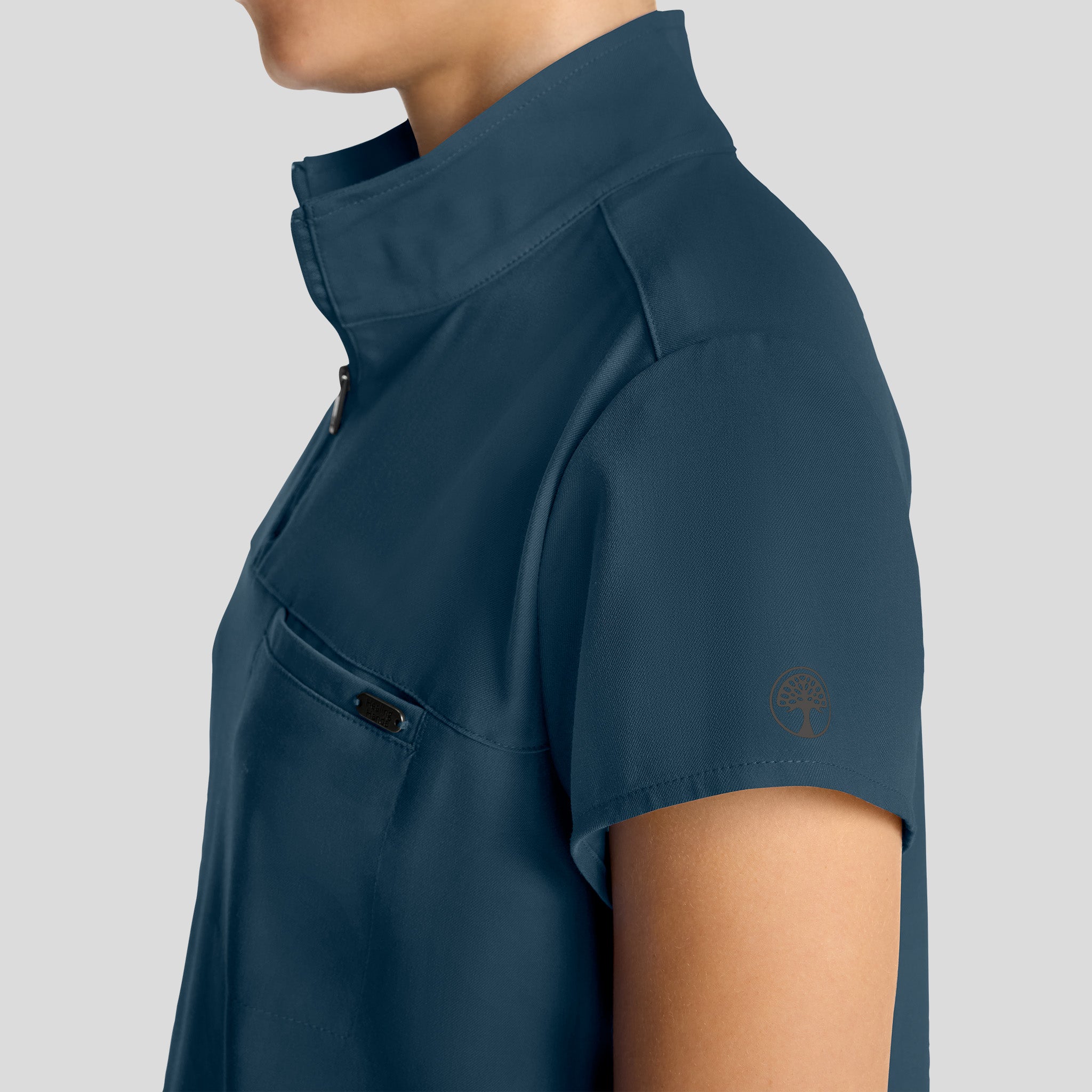 Women's Bella Quarter Zip Scrub Top | Caribbean