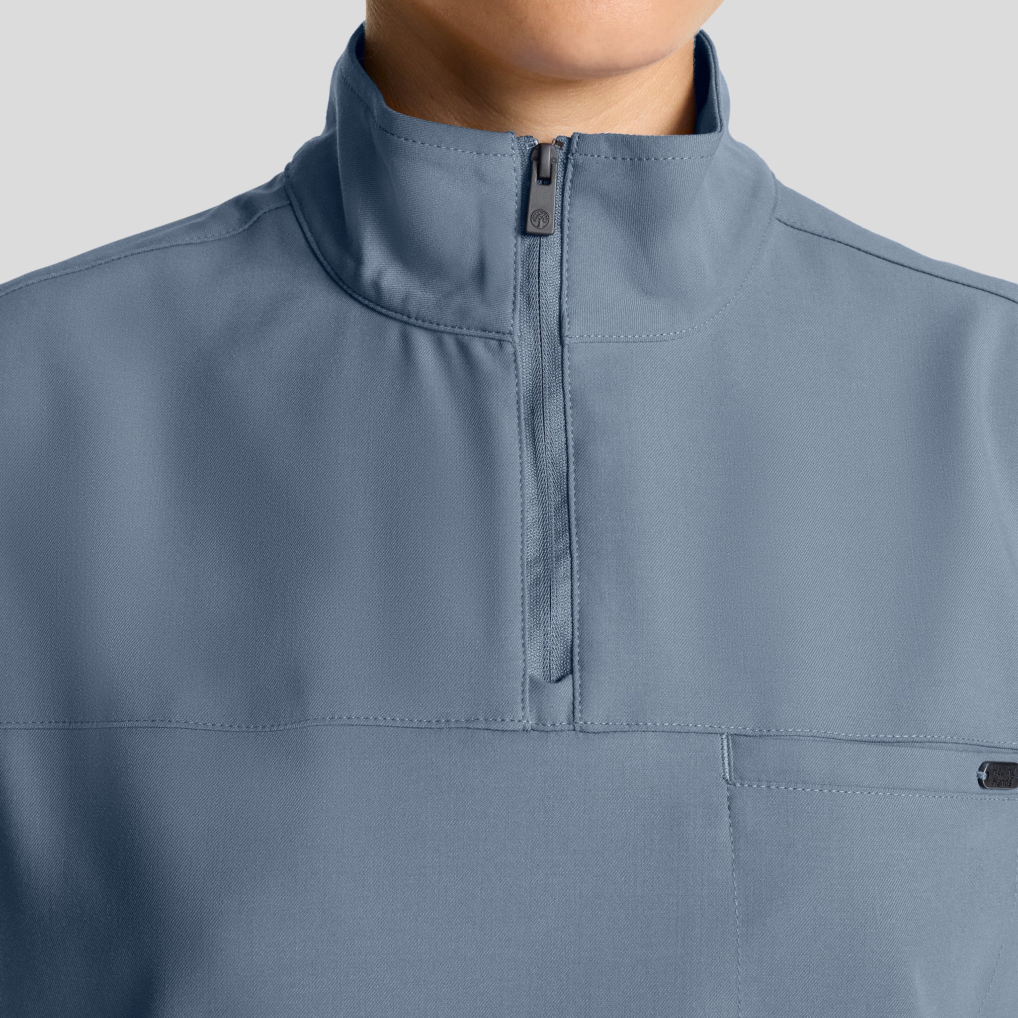 Women's Bella Quarter Zip Scrub Top | Twilight Blue