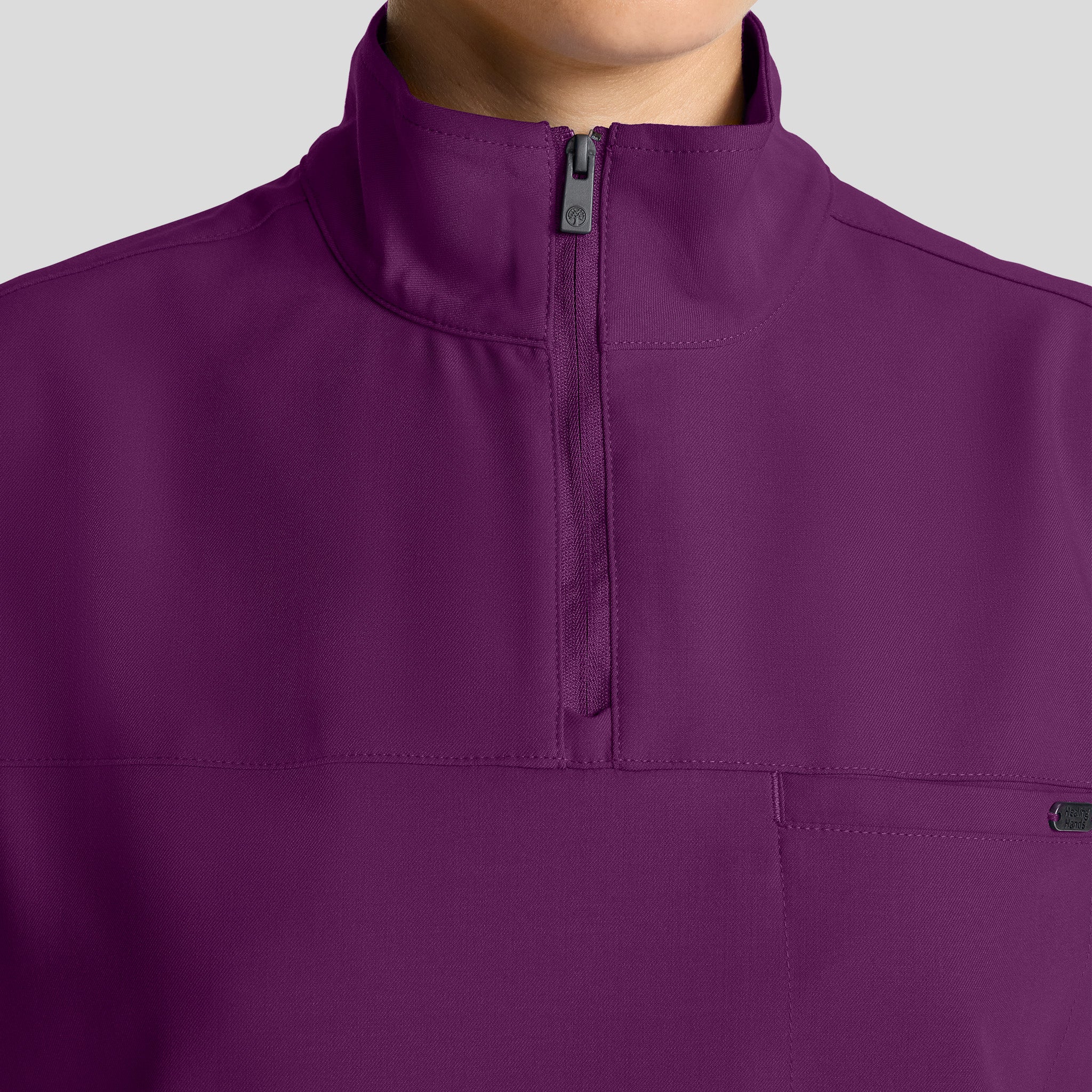 Women's Bella Quarter Zip Scrub Top | Wine