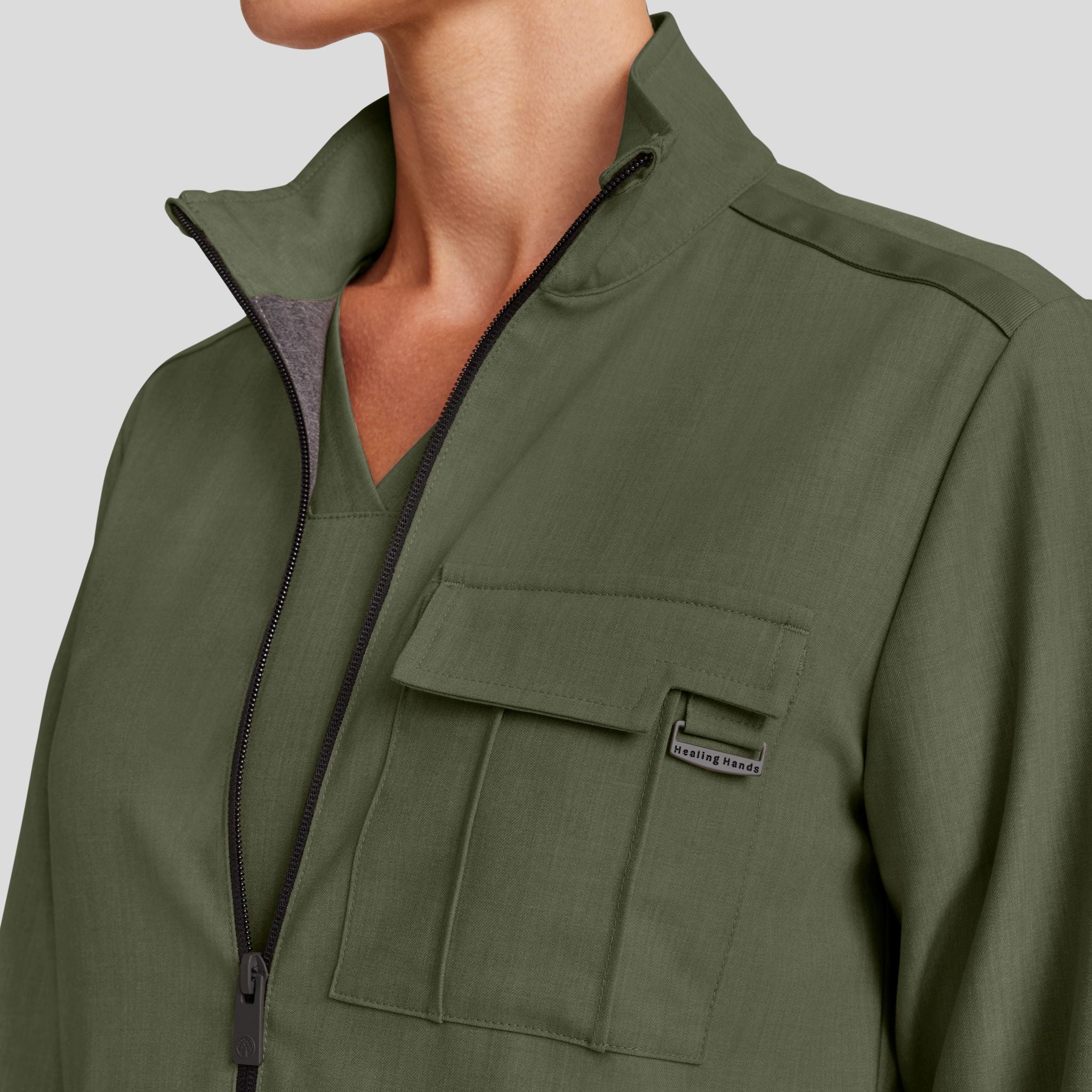 Women's Brooks Utility Scrub Jacket | Olive