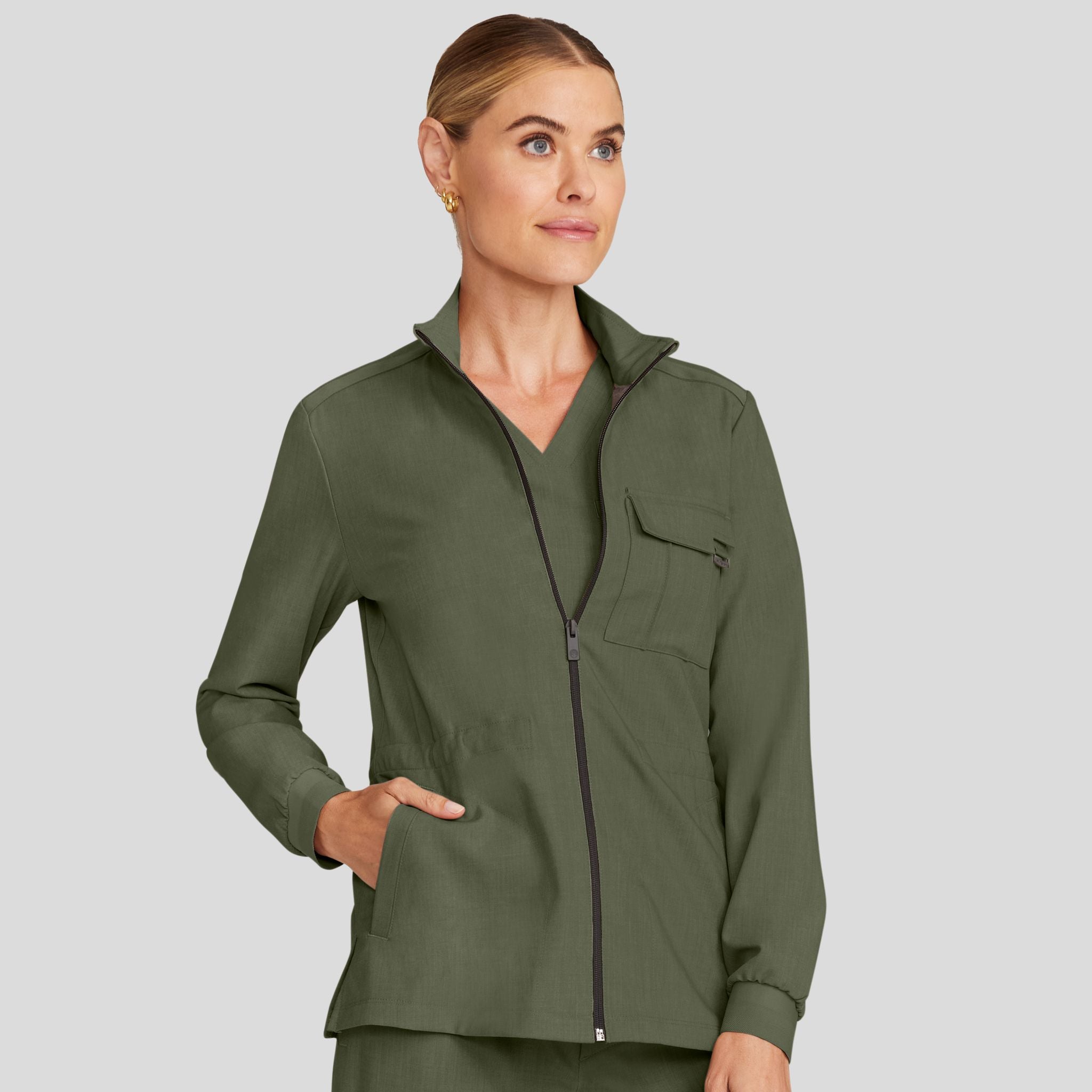 Women's Brooks Utility Scrub Jacket | Olive