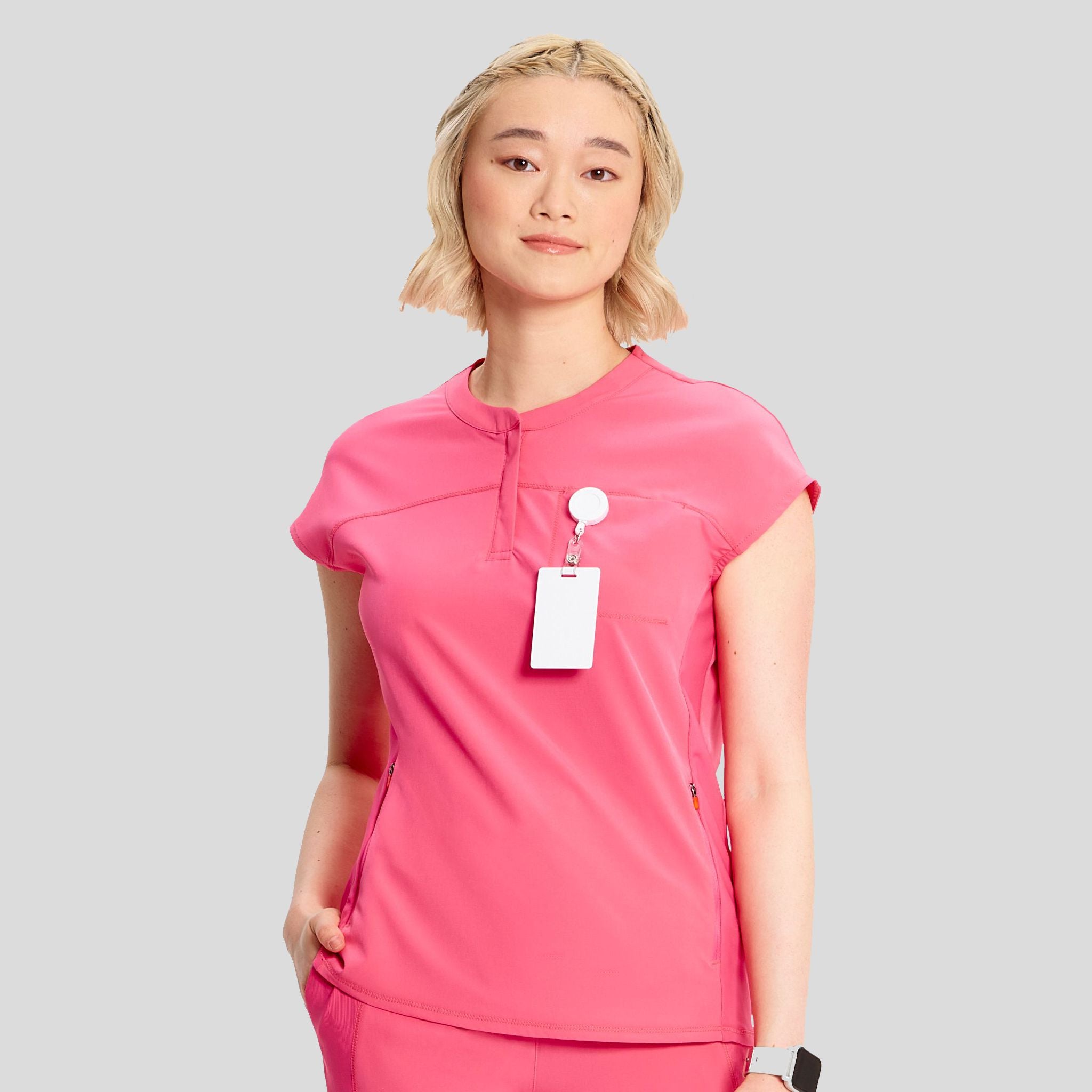 Henley Top | Power Pink