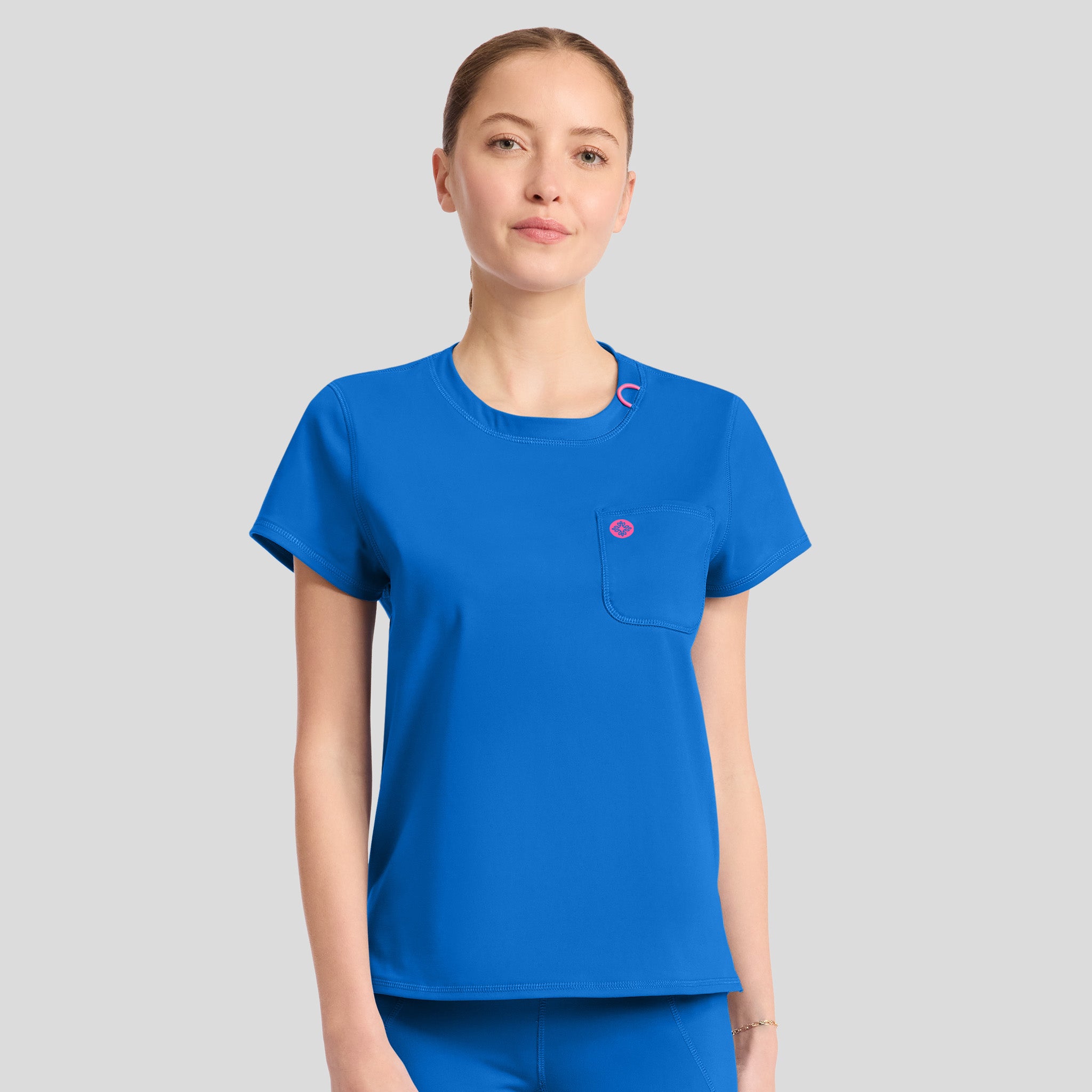 2-Pocket STRETCH Crew Neck Scrub Top | Royal