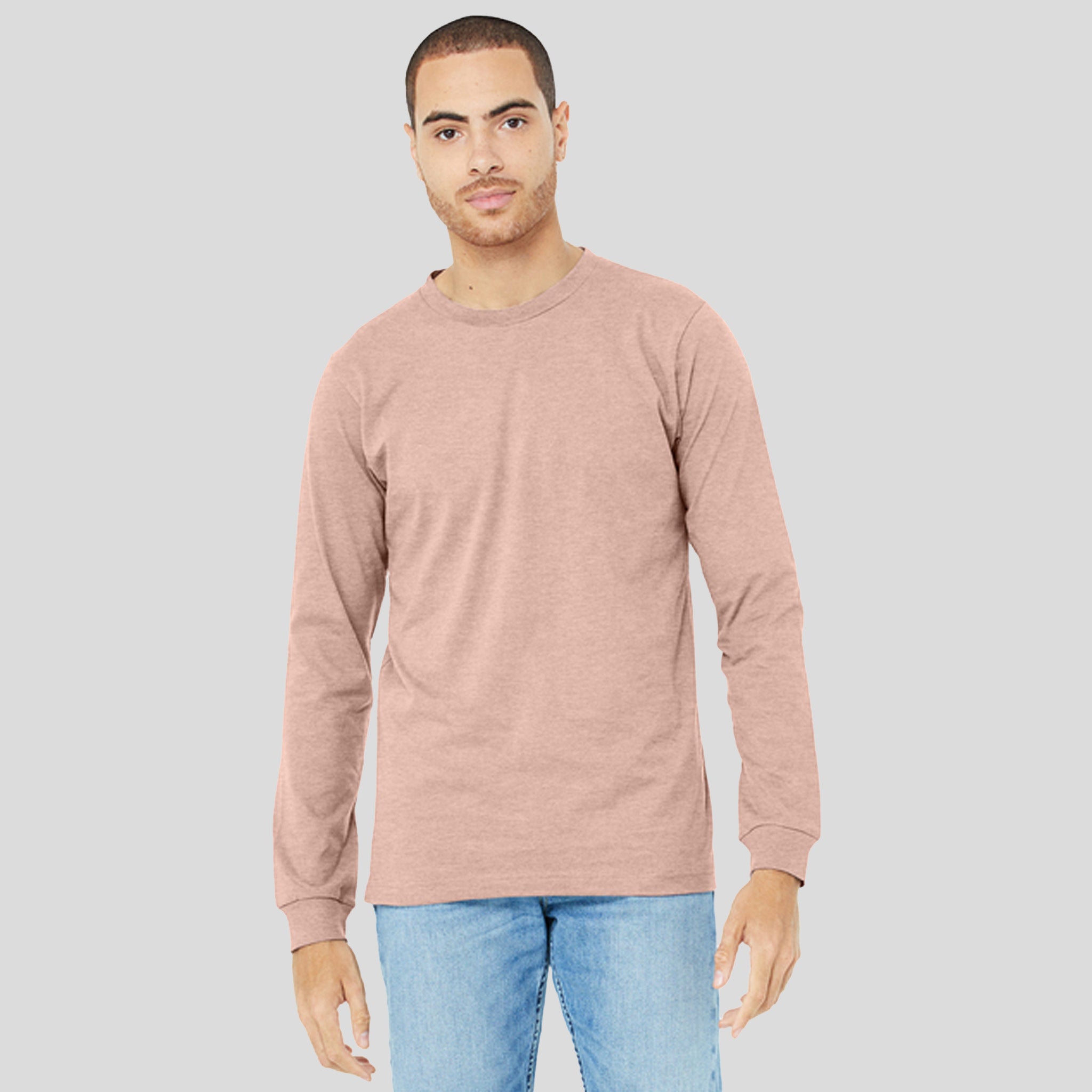 Unisex Heather CVC Long Sleeve Tee | Heather Peach