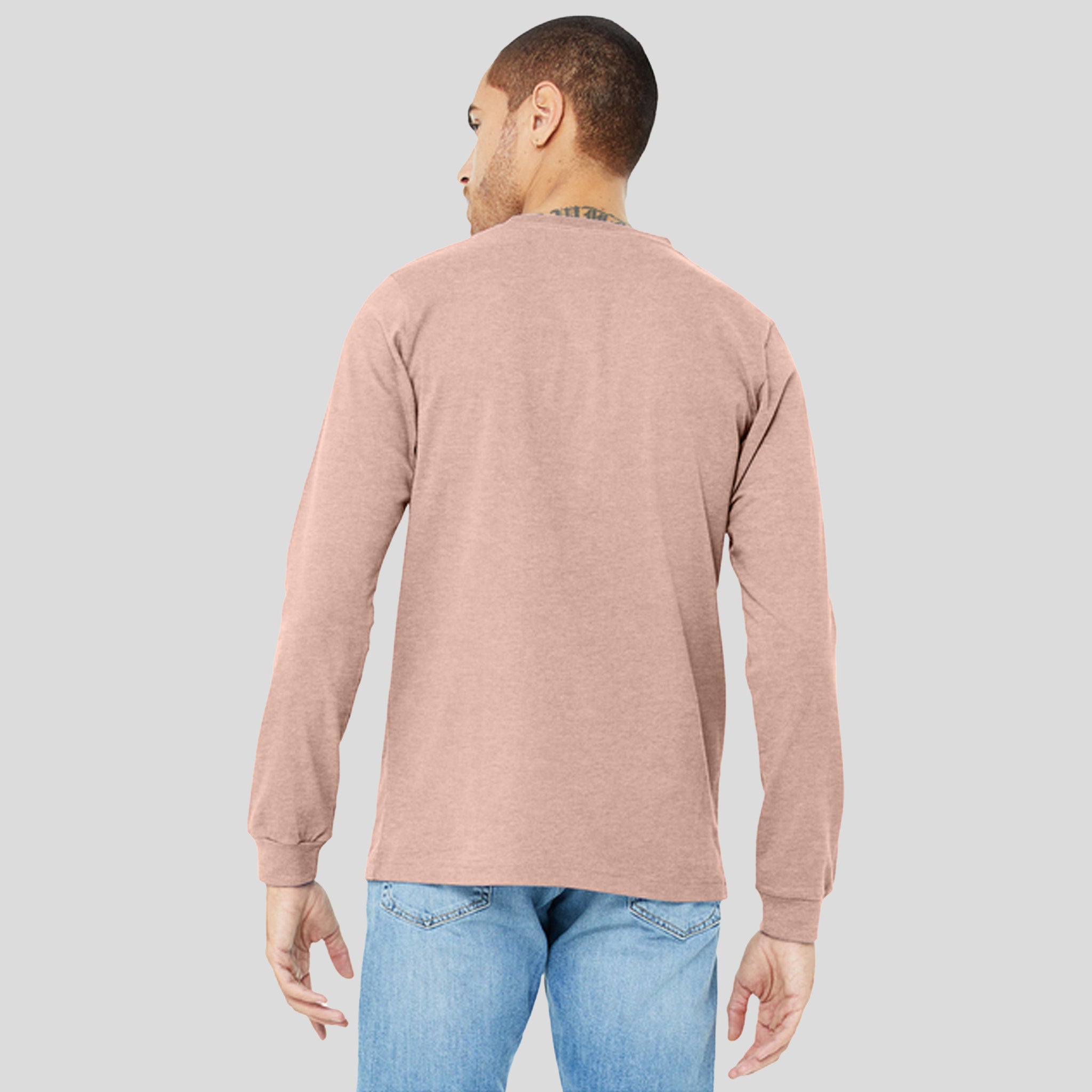 Unisex Heather CVC Long Sleeve Tee | Heather Peach