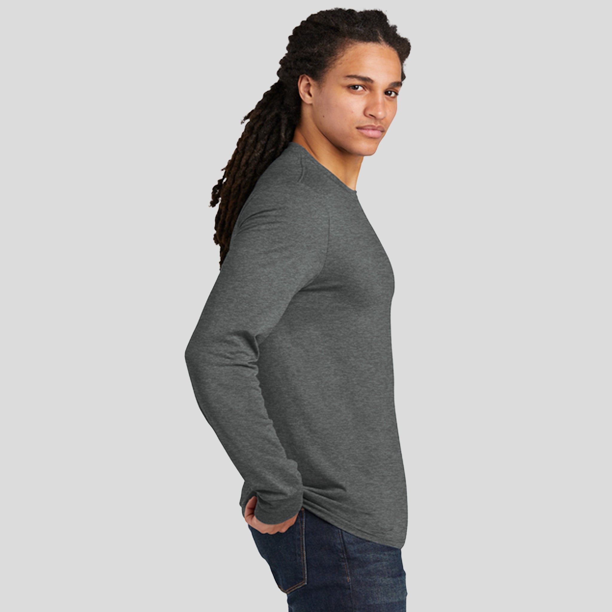 Perfect TriĀ® Long Sleeve Tee | Heathered Charcoal