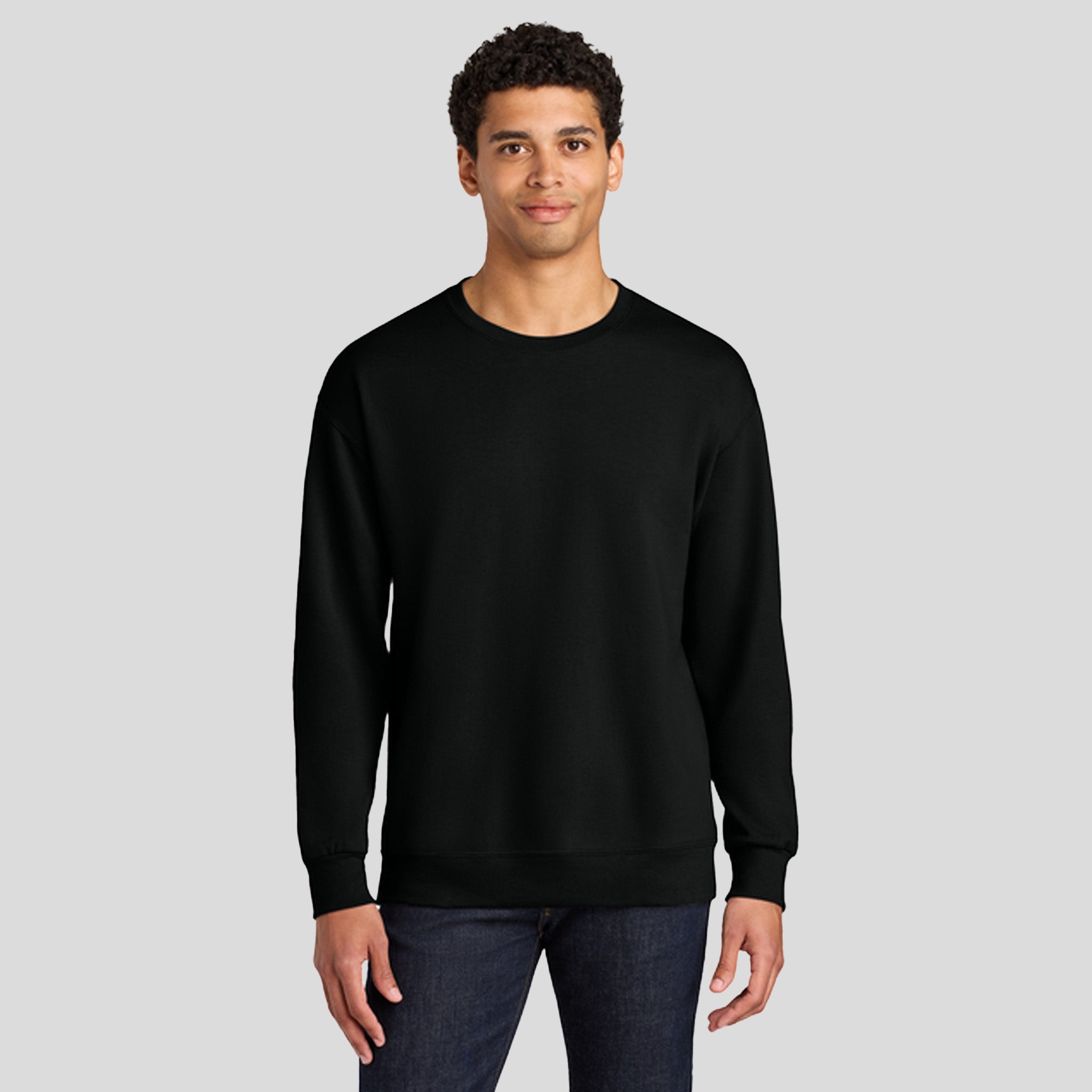 Ultimate⢠Unisex CVC Ring Spun Crewneck Sweatshirt | Black Ink