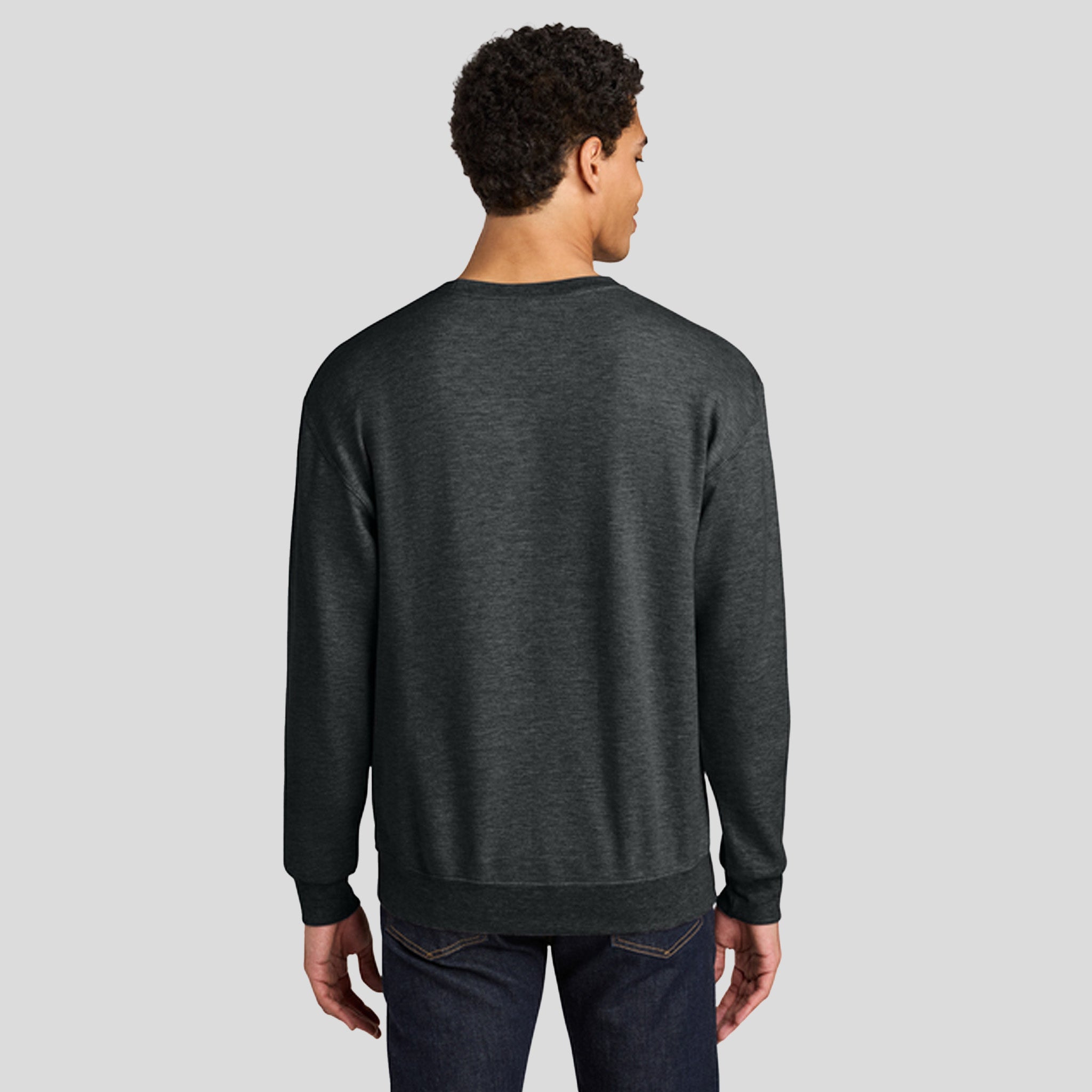 Ultimate⢠Unisex CVC Ring Spun Crewneck Sweatshirt | Black Ink Heather