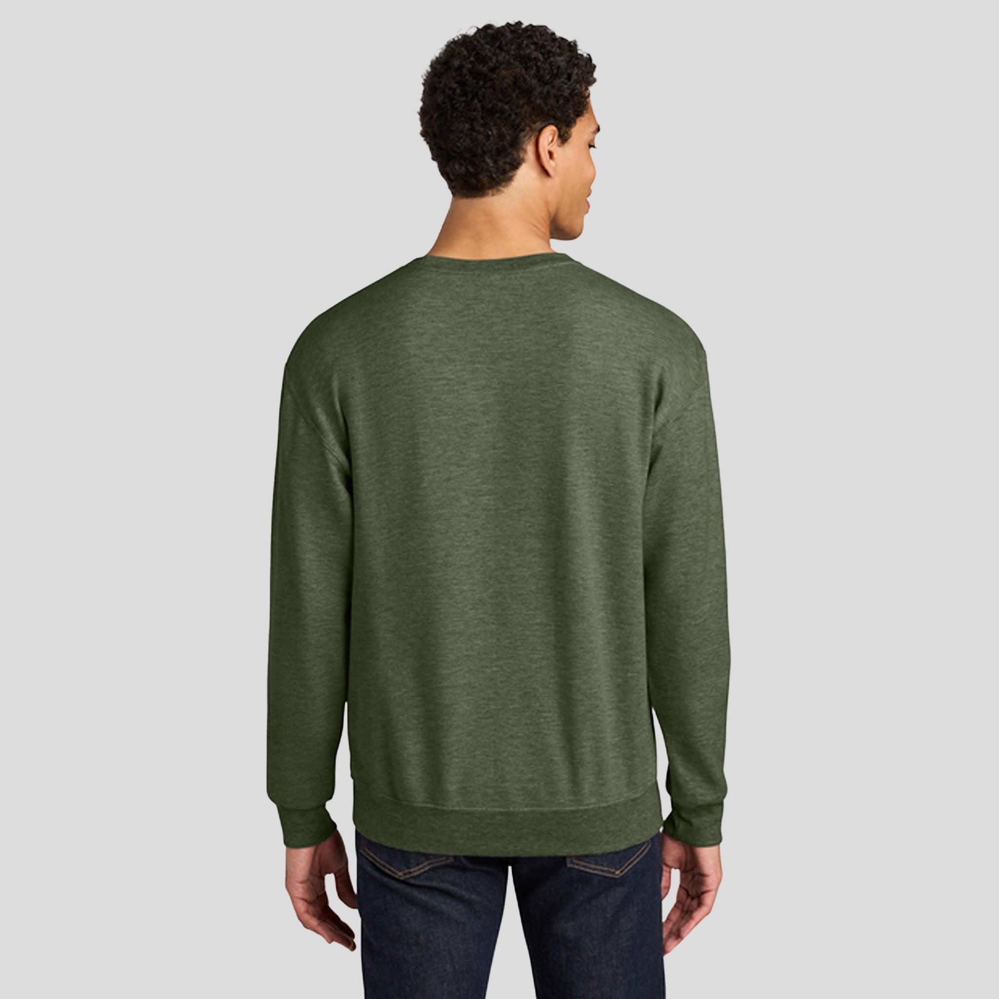 Ultimate⢠Unisex CVC Ring Spun Crewneck Sweatshirt | Military Green Heather
