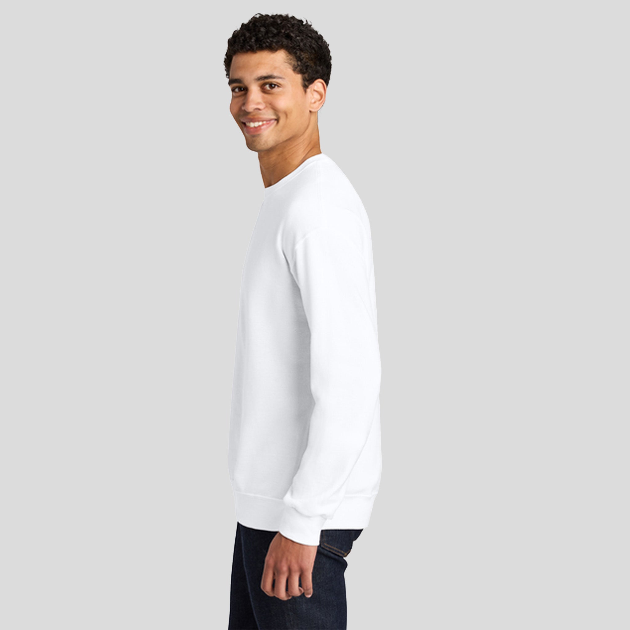Ultimate⢠Unisex CVC Ring Spun Crewneck Sweatshirt | White