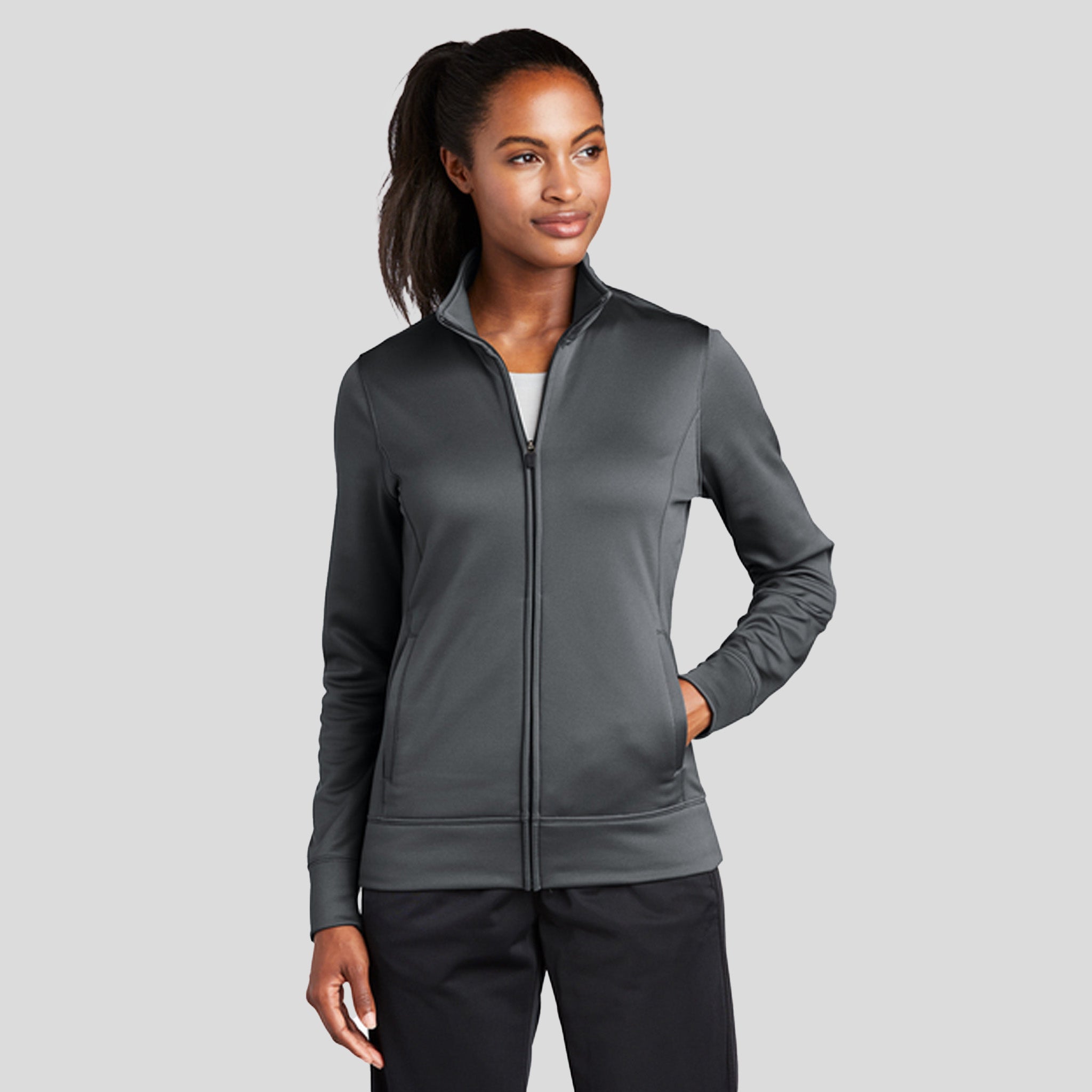 Women's Sport-Wick® Fleece Full-Zip Jacket | Dark Smoke Grey