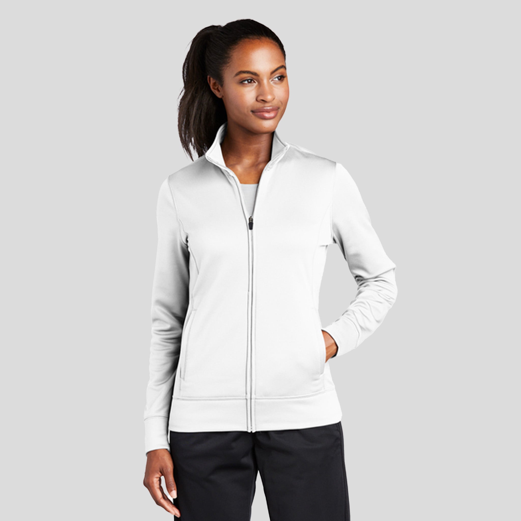 Women's Sport-Wick® Fleece Full-Zip Jacket | White
