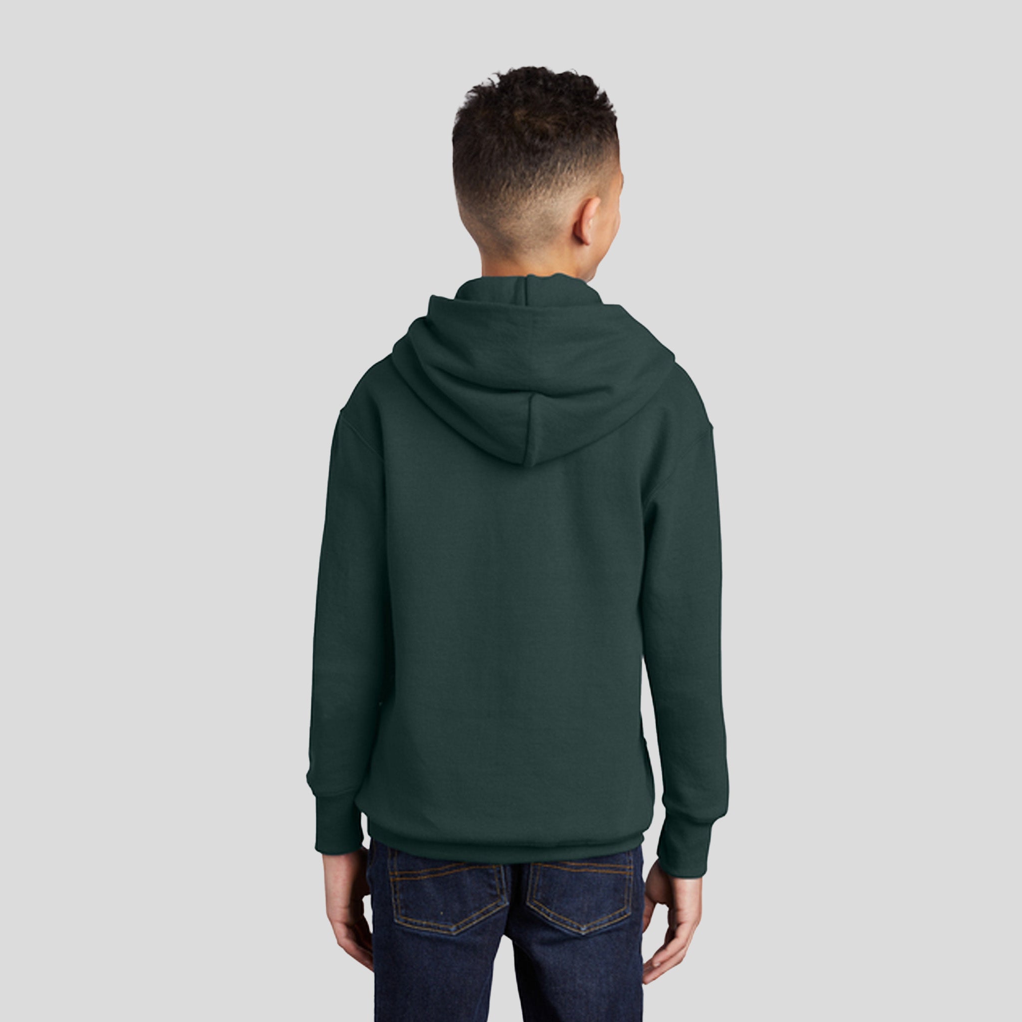 Youth Core Fleece Pullover Hooded Sweatshirt | Dark Green