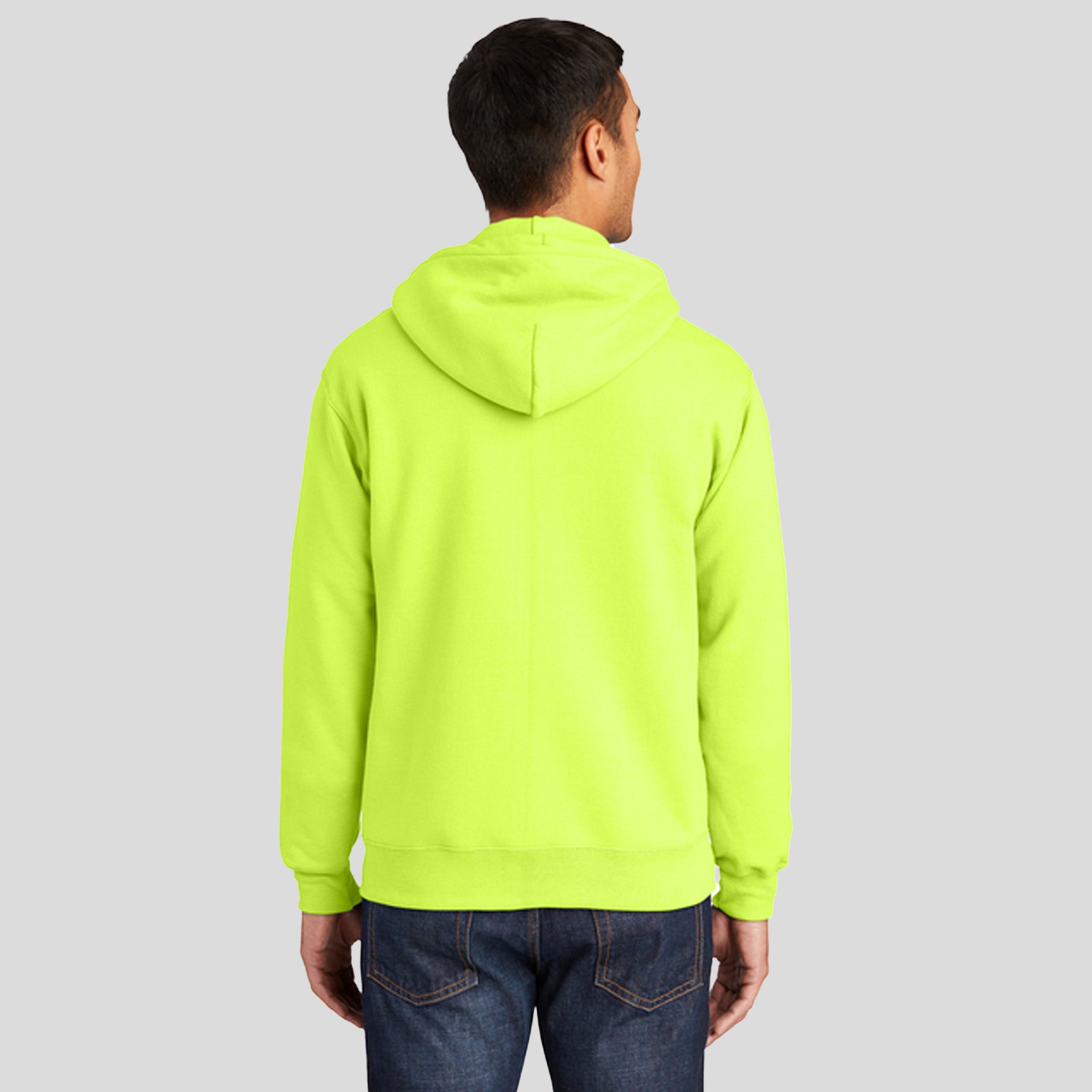 Tall Essential Fleece Full-Zip Hooded Sweatshirt | Safety Green