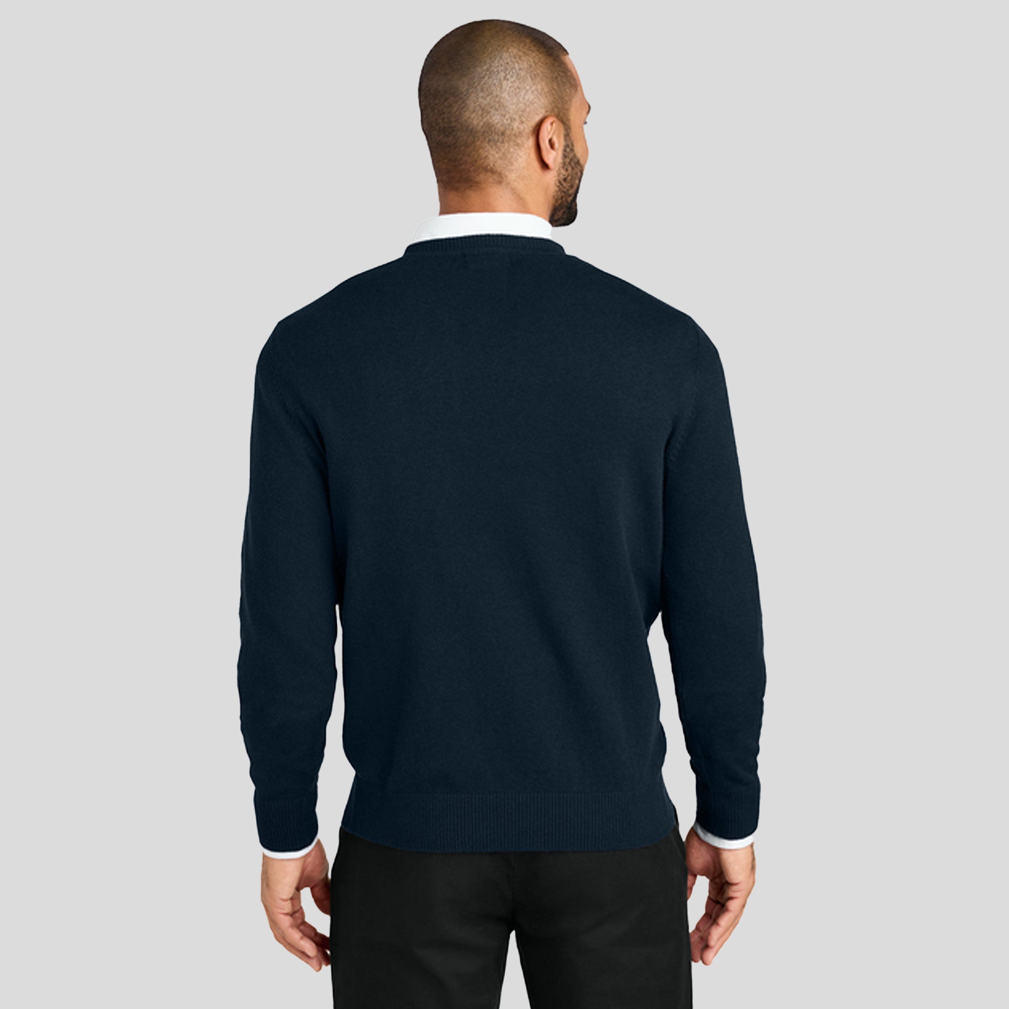 Easy Care V-Neck Sweater | River Blue Navy