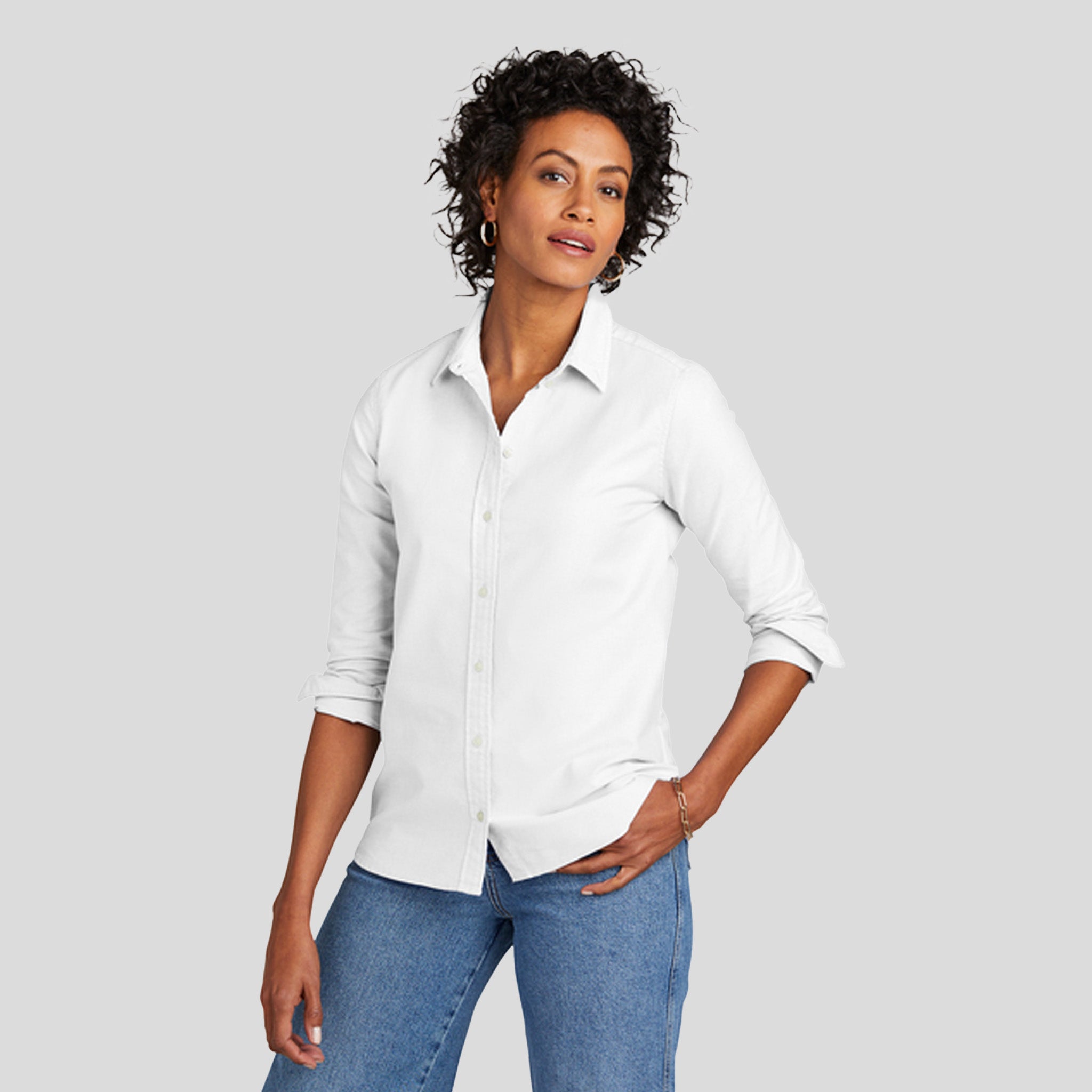 Women’s Casual Oxford Cloth Shirt | White