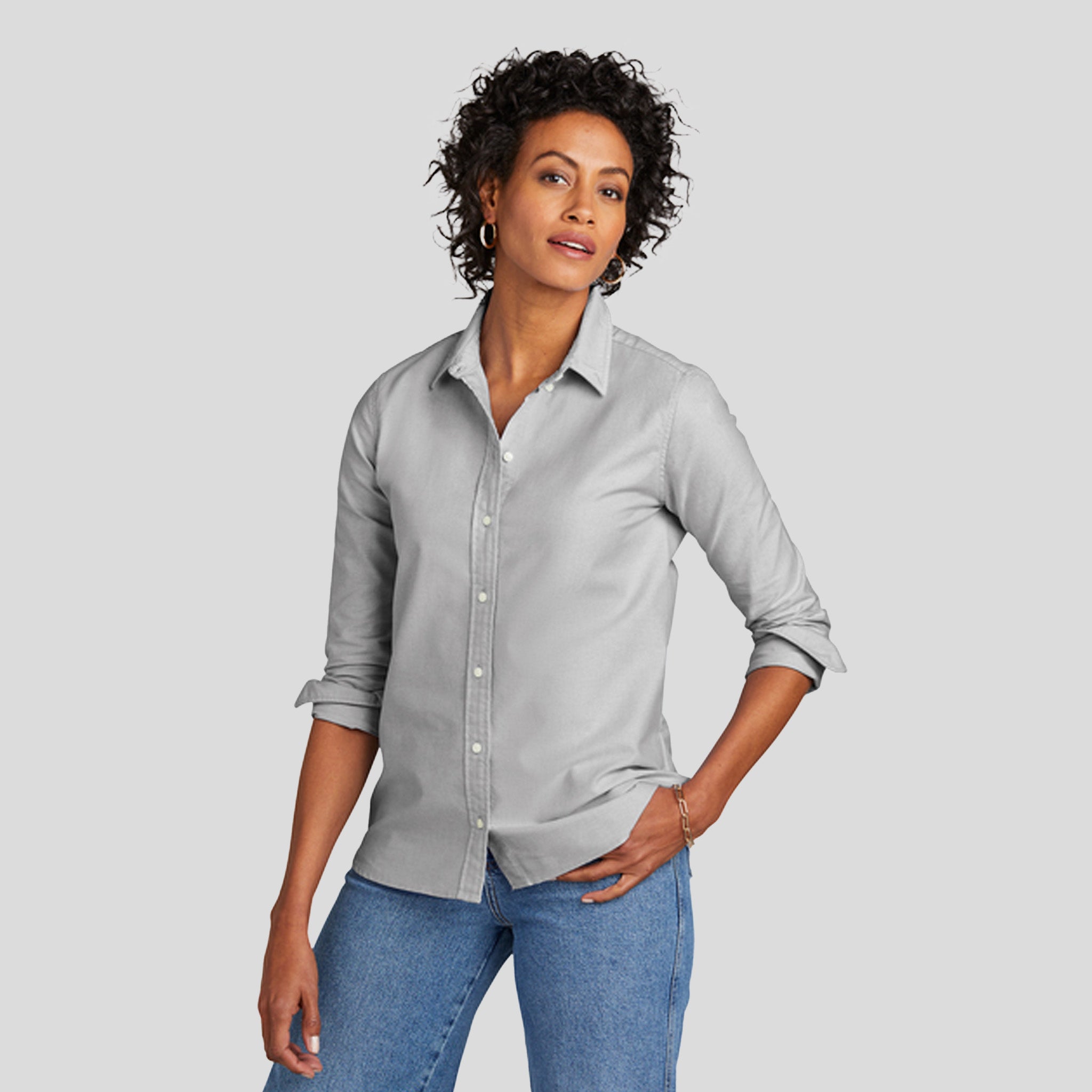 Women’s Casual Oxford Cloth Shirt | Windsor Grey