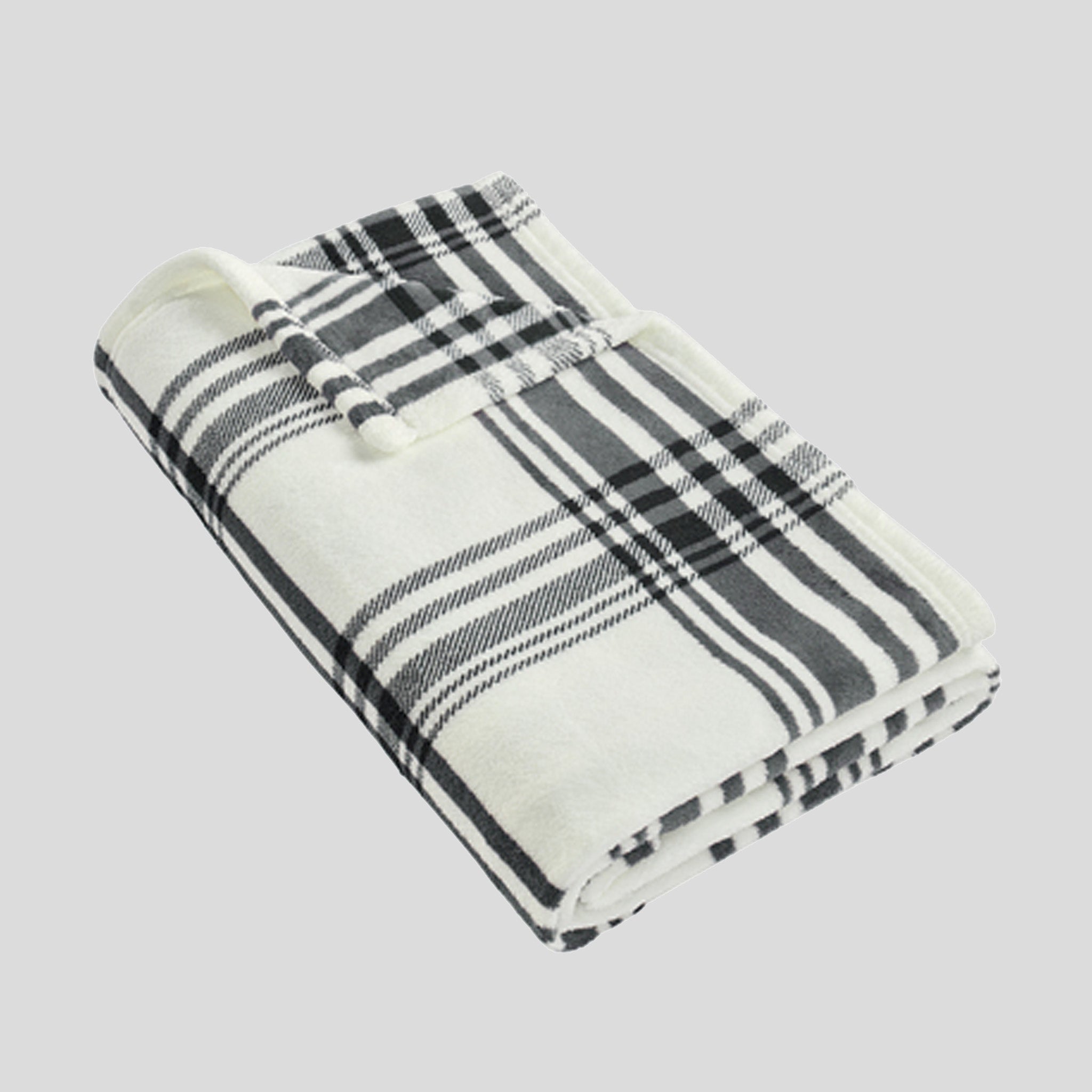 Ultra Plush Blanket | Black/White Plaid