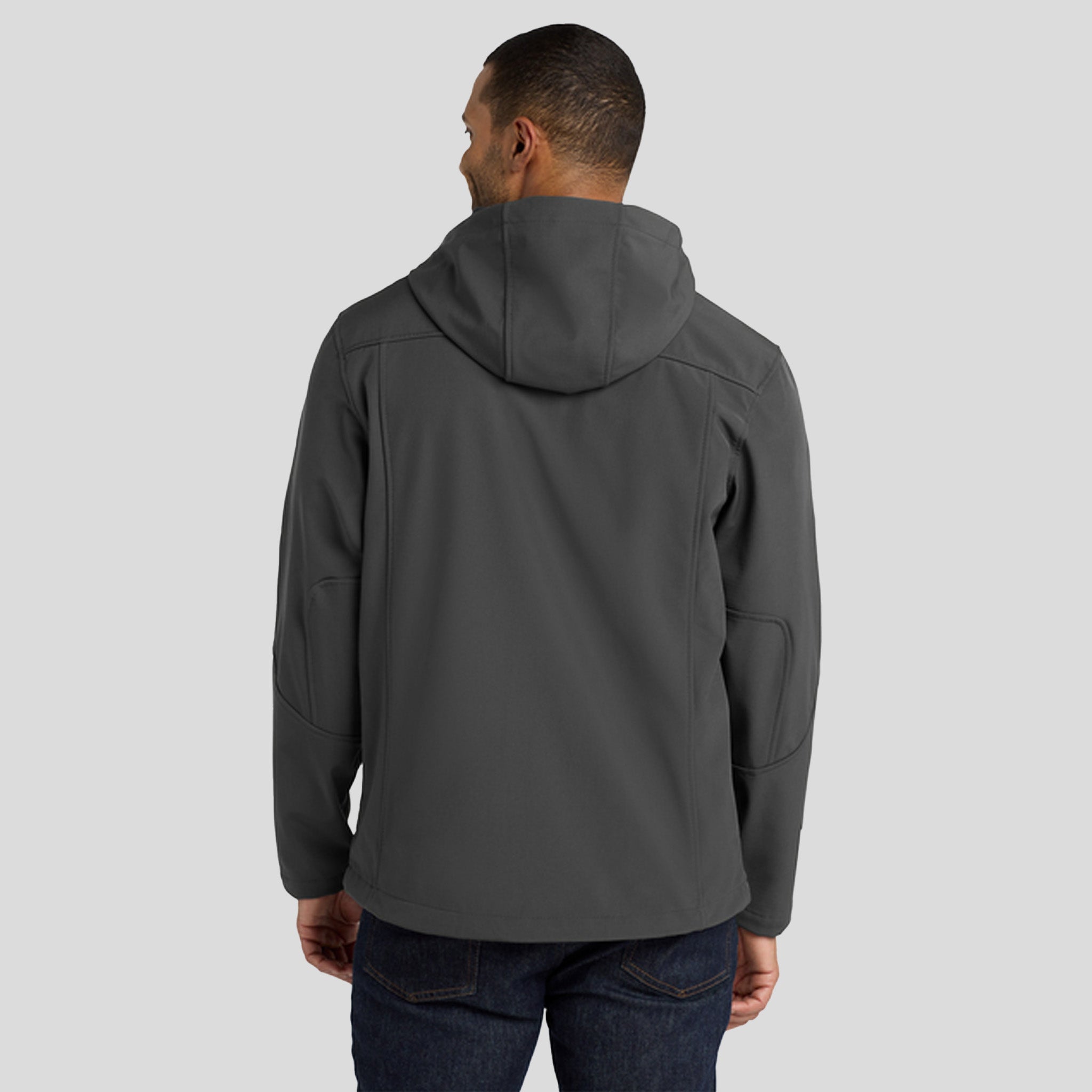 Men's Textured Hooded Soft Shell Jacket | Charcoal