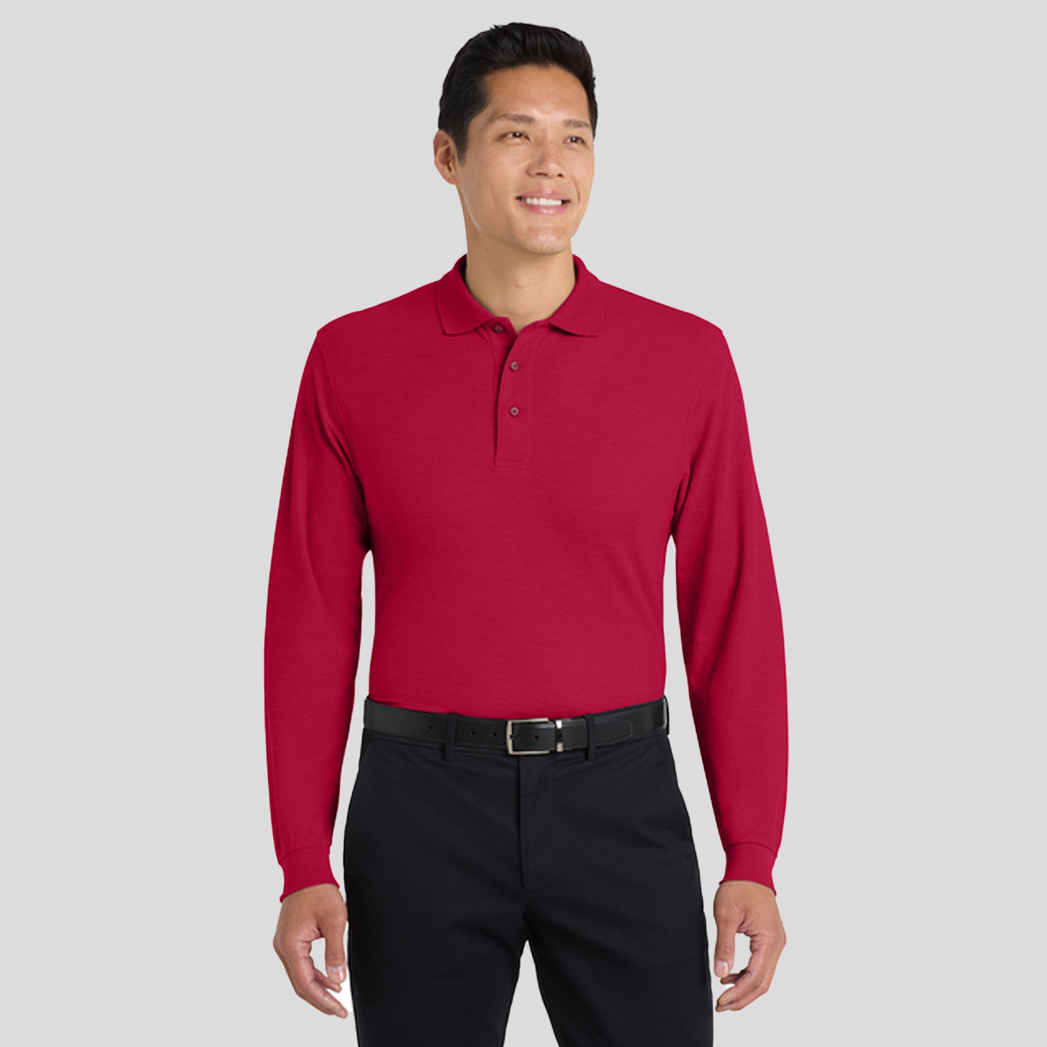Silk Touch™ Long Sleeve Polo | Red
