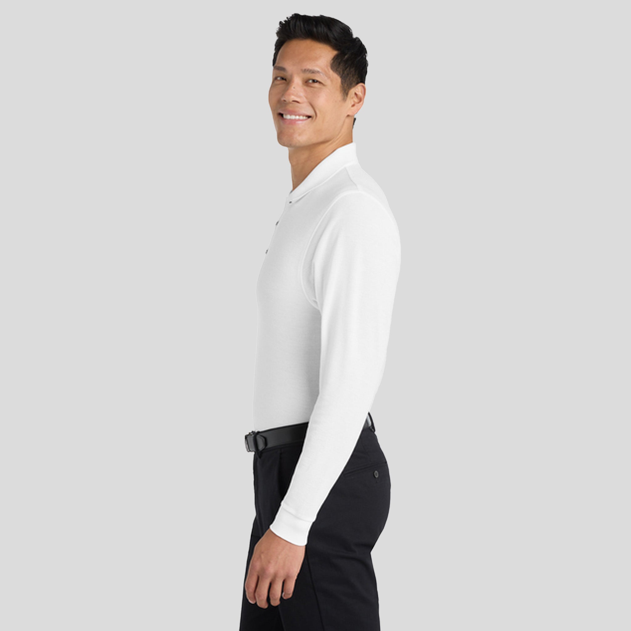 Silk Touch™ Long Sleeve Polo | White