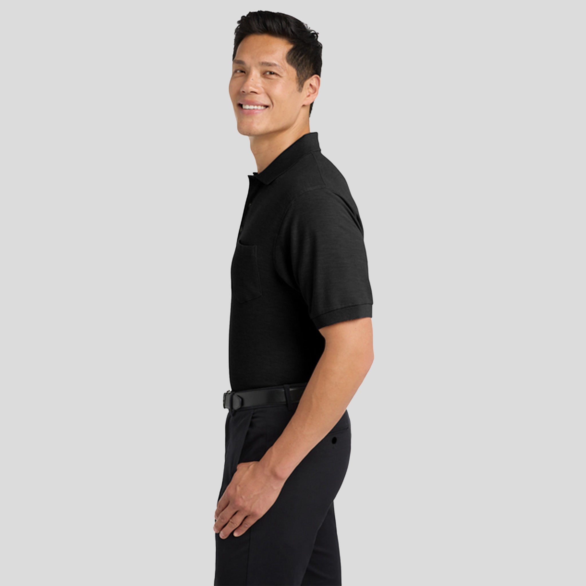 Silk Touchâ„¢ Polo with Pocket | Black