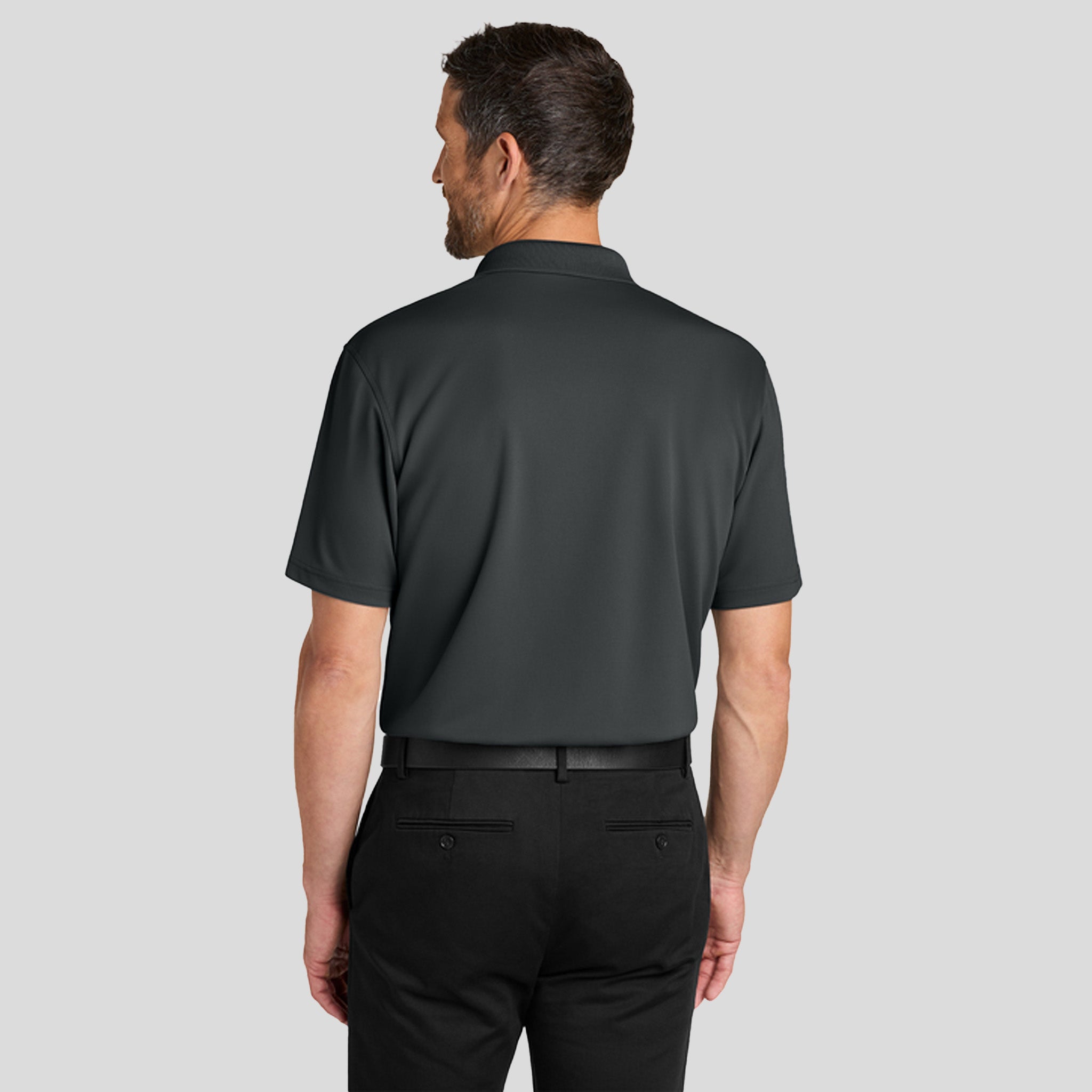 Men's Dry ZoneĀ® Stain-Release Grid Polo | Seal Grey