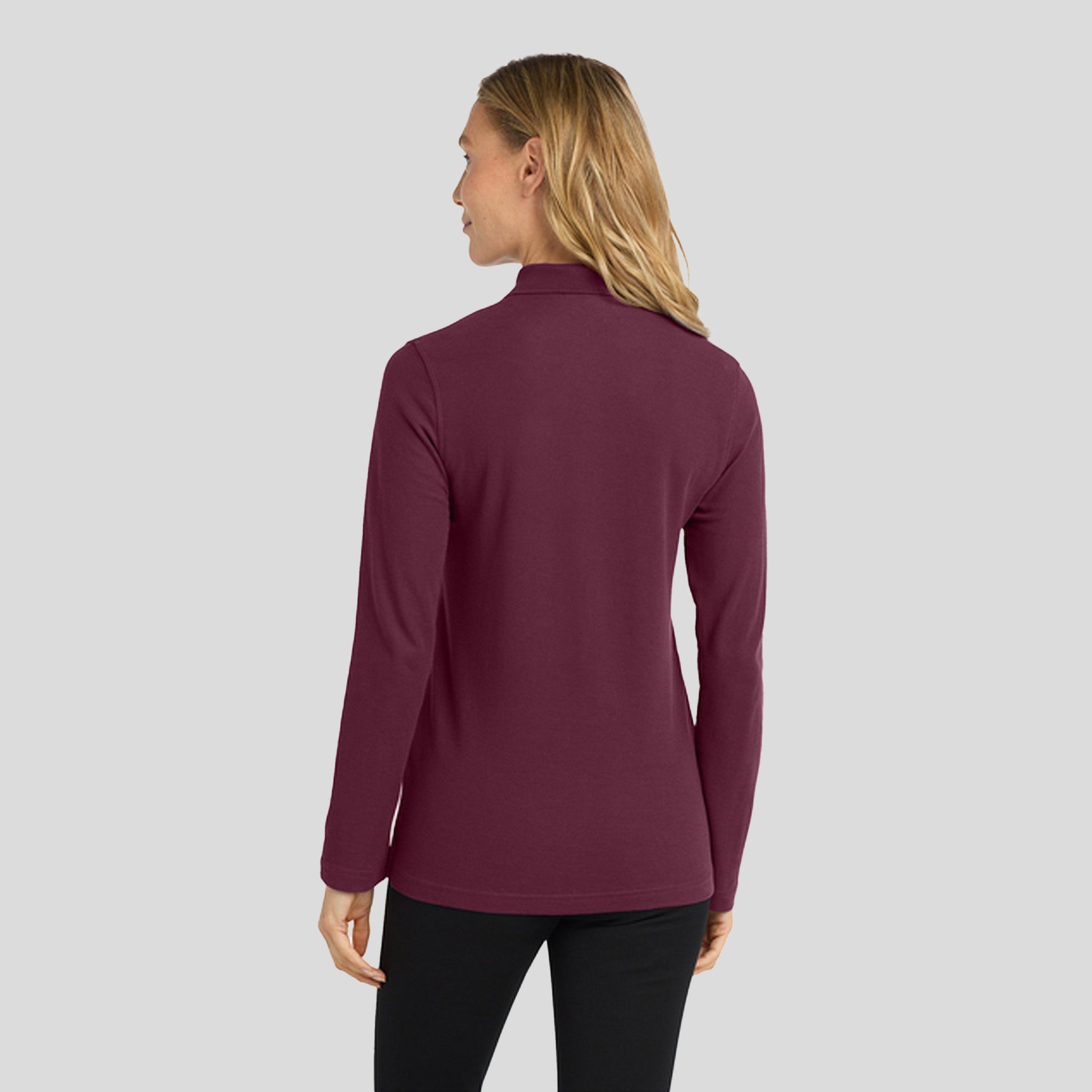 Women's Silk Touchâ„¢ Long Sleeve Polo | Burgundy