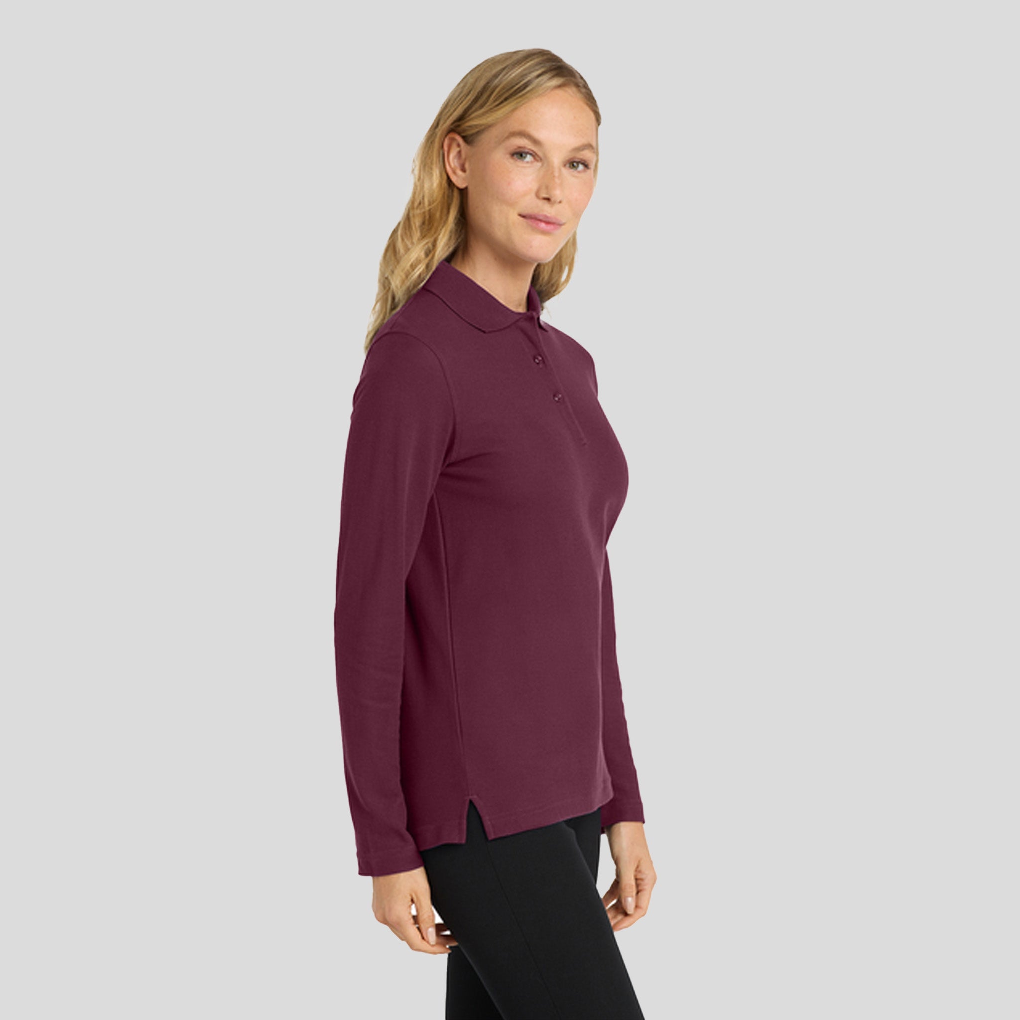 Women's Silk Touchâ„¢ Long Sleeve Polo | Burgundy