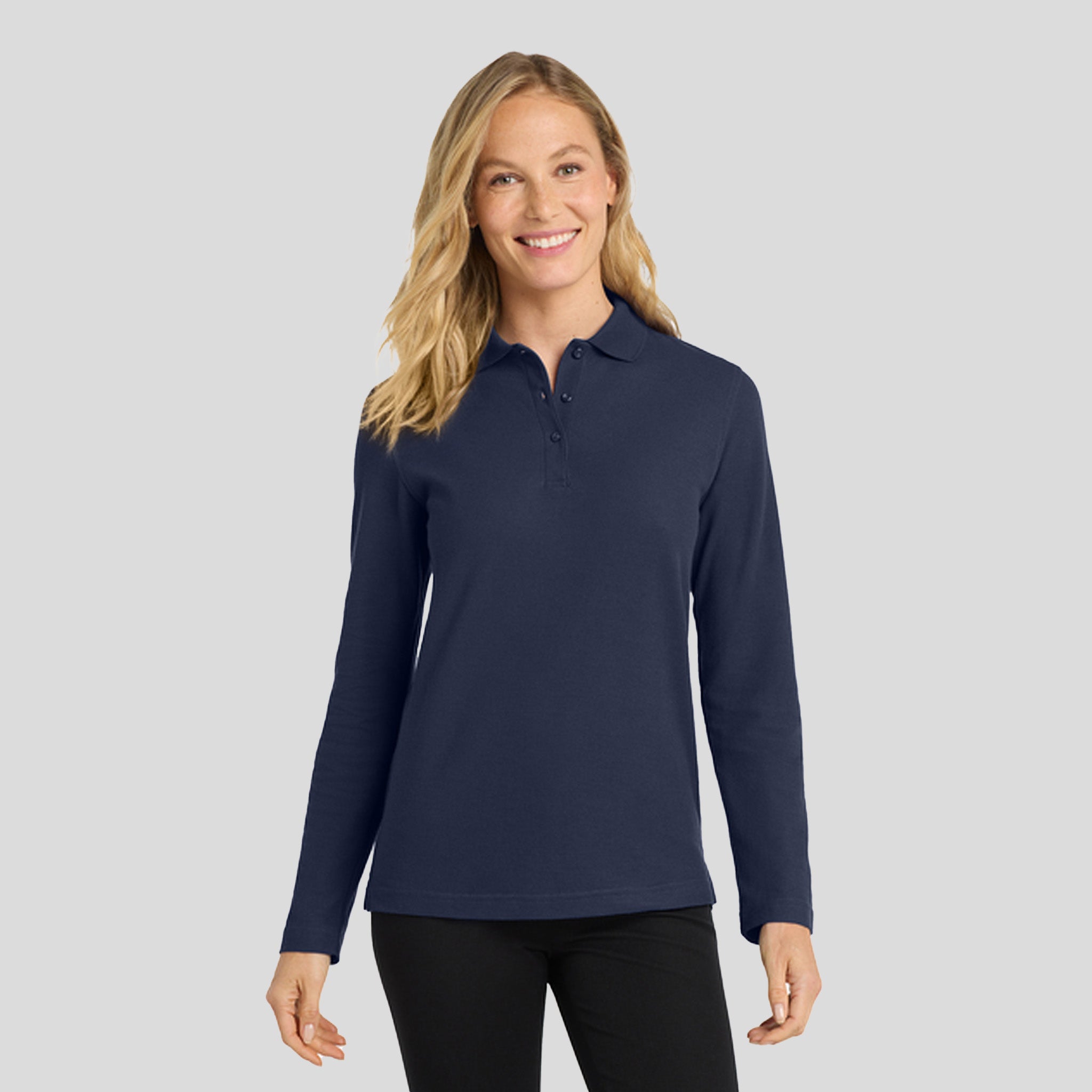 Women's Silk Touchâ„¢ Long Sleeve Polo | Navy