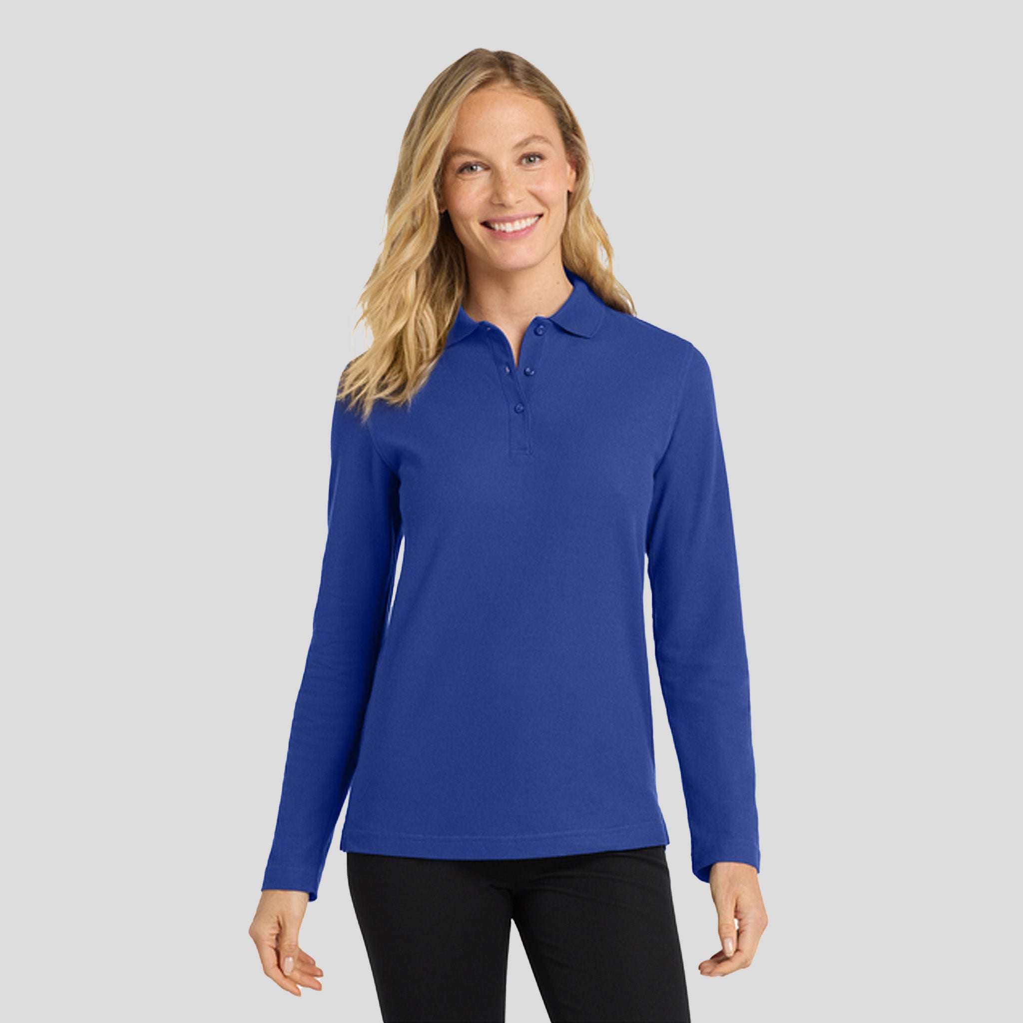 Women's Silk Touchâ„¢ Long Sleeve Polo | Royal