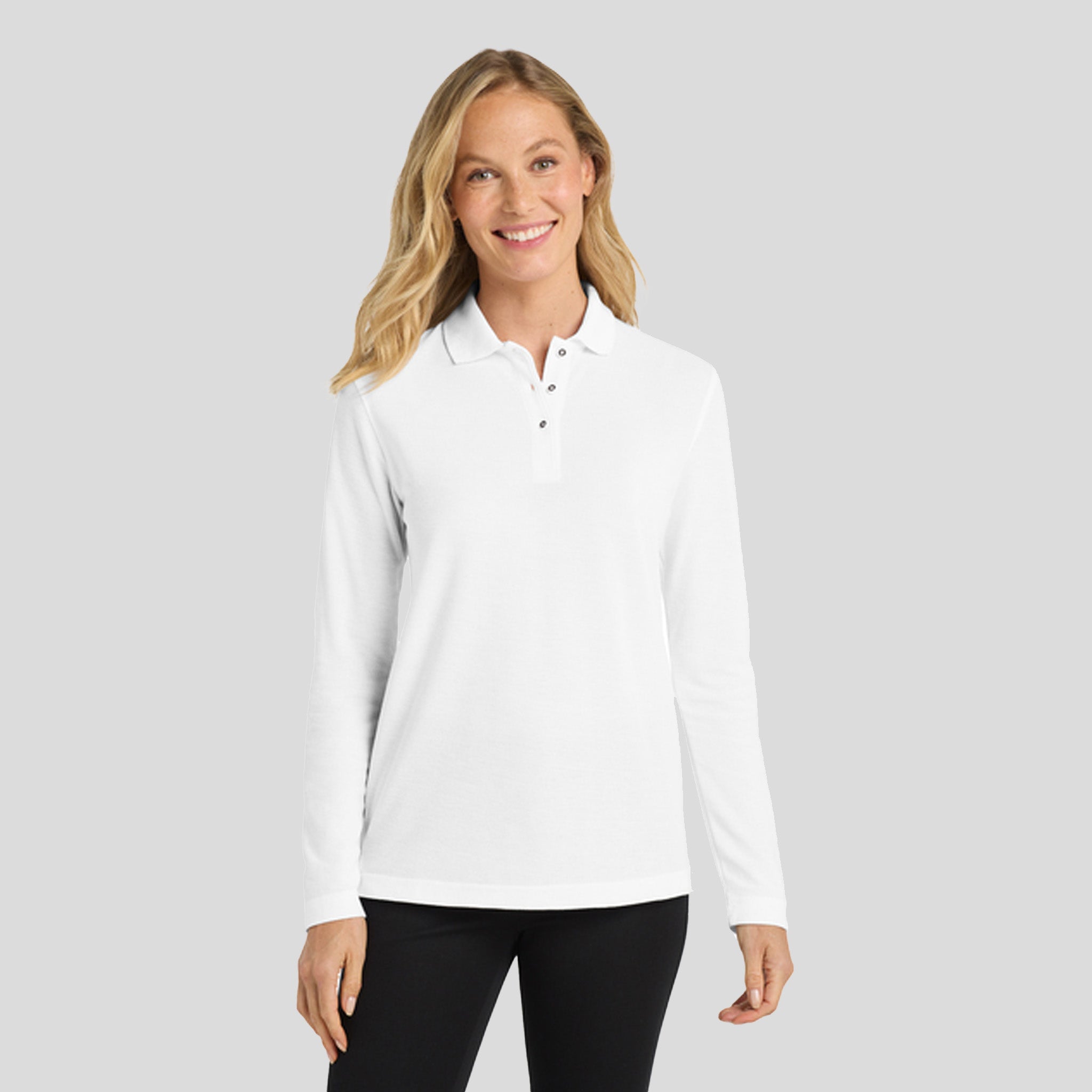 Women's Silk Touchâ„¢ Long Sleeve Polo | White