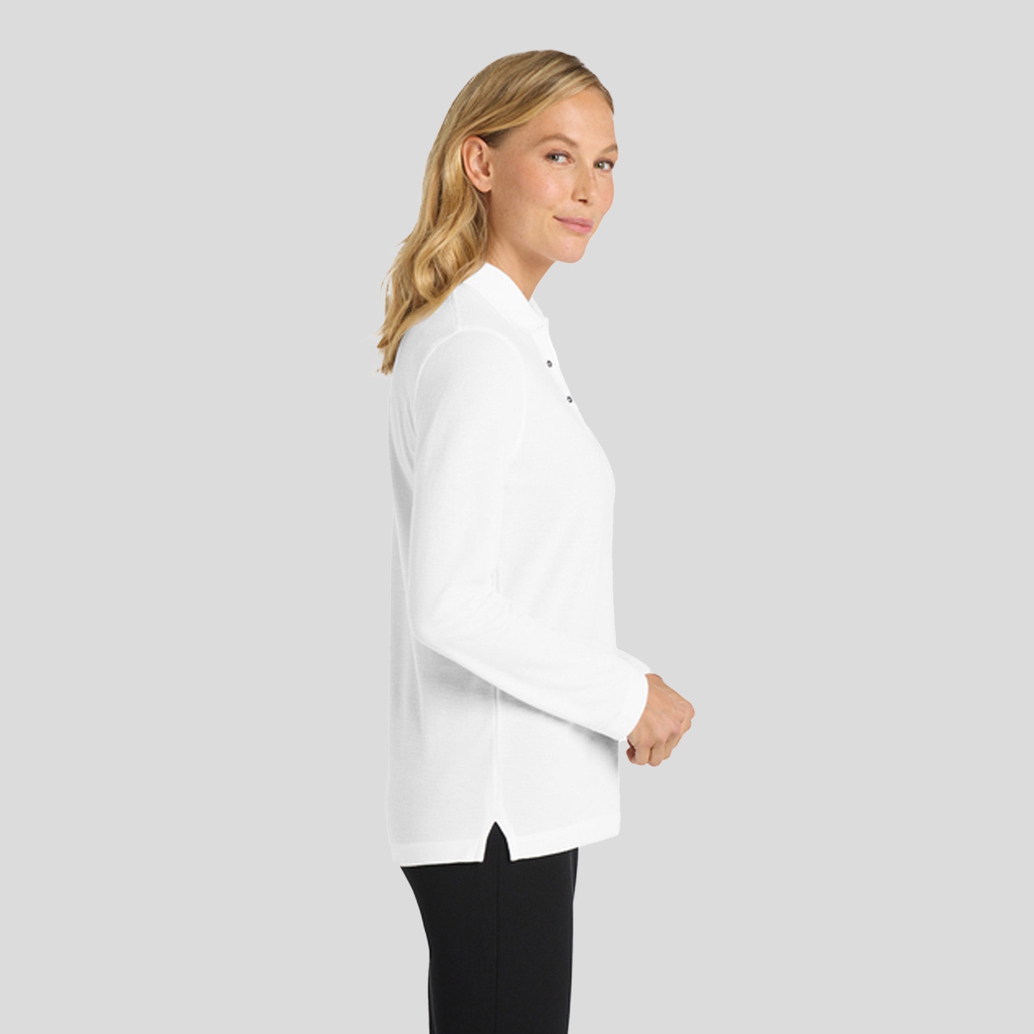 Women's Silk Touchâ„¢ Long Sleeve Polo | White