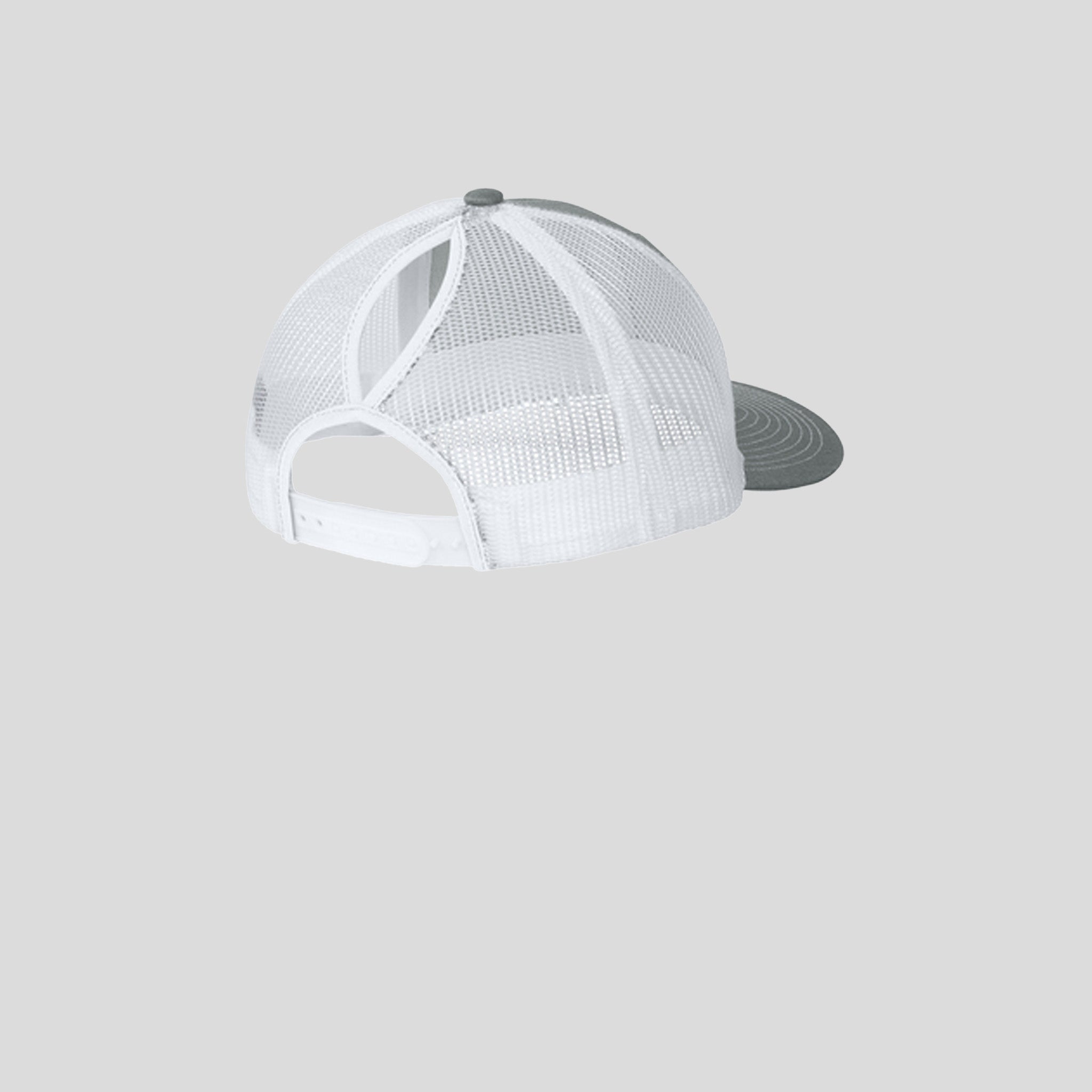 Snapback Ponytail Trucker Cap | Heather Grey/White