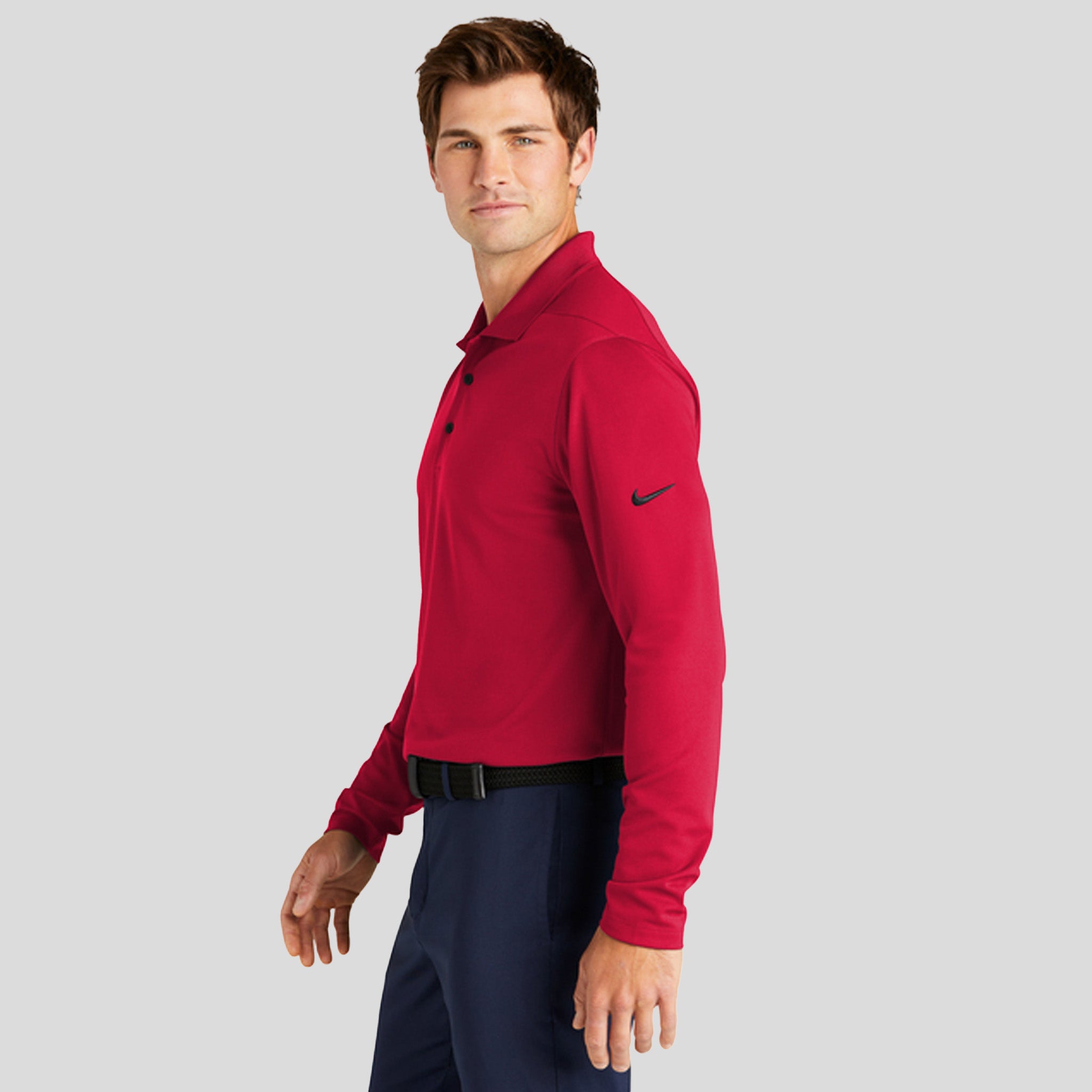 Dri-FIT Micro Pique 2.0 Long Sleeve Polo | University Red