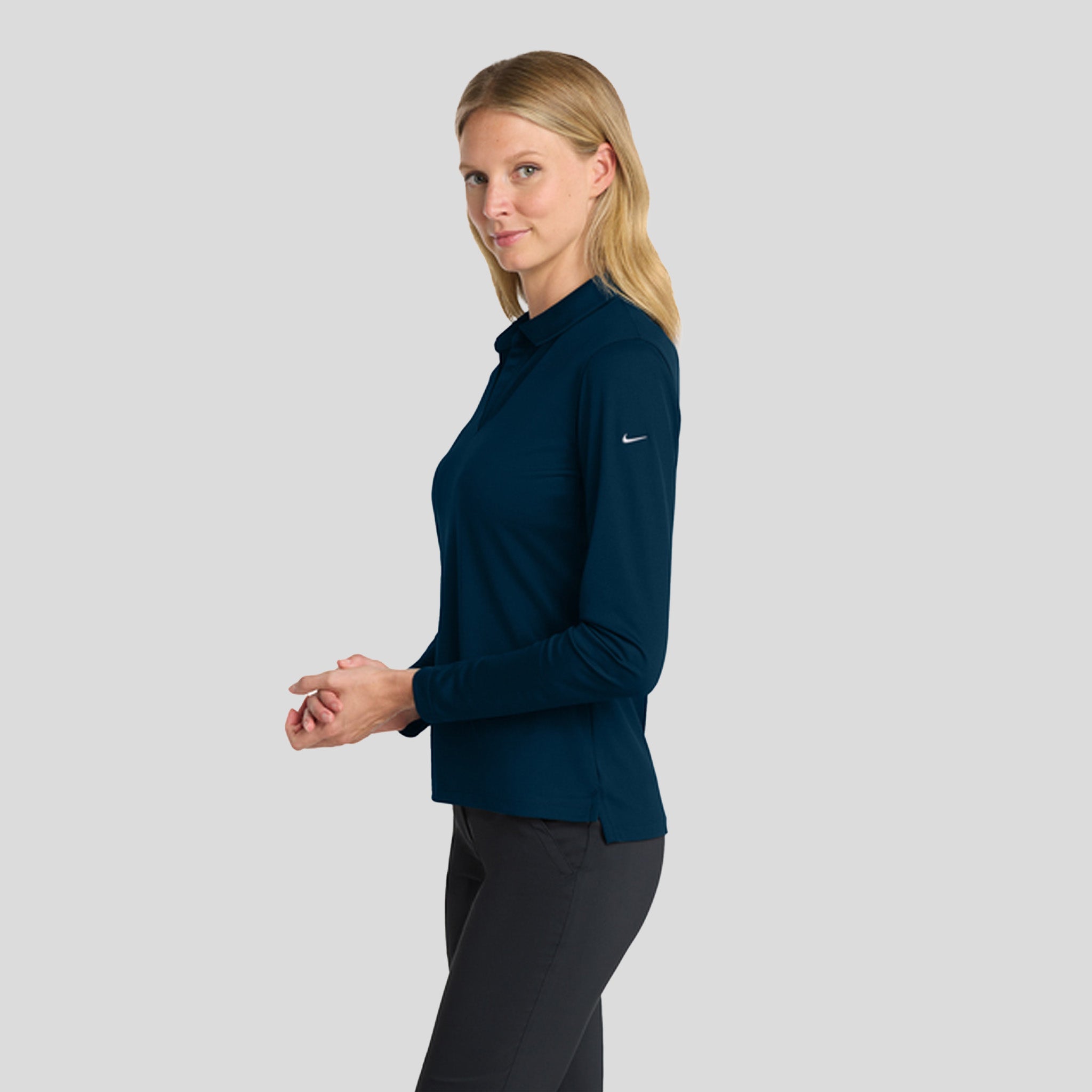 Women's Dri-FIT Micro Pique 2.0 Long Sleeve Polo | Navy