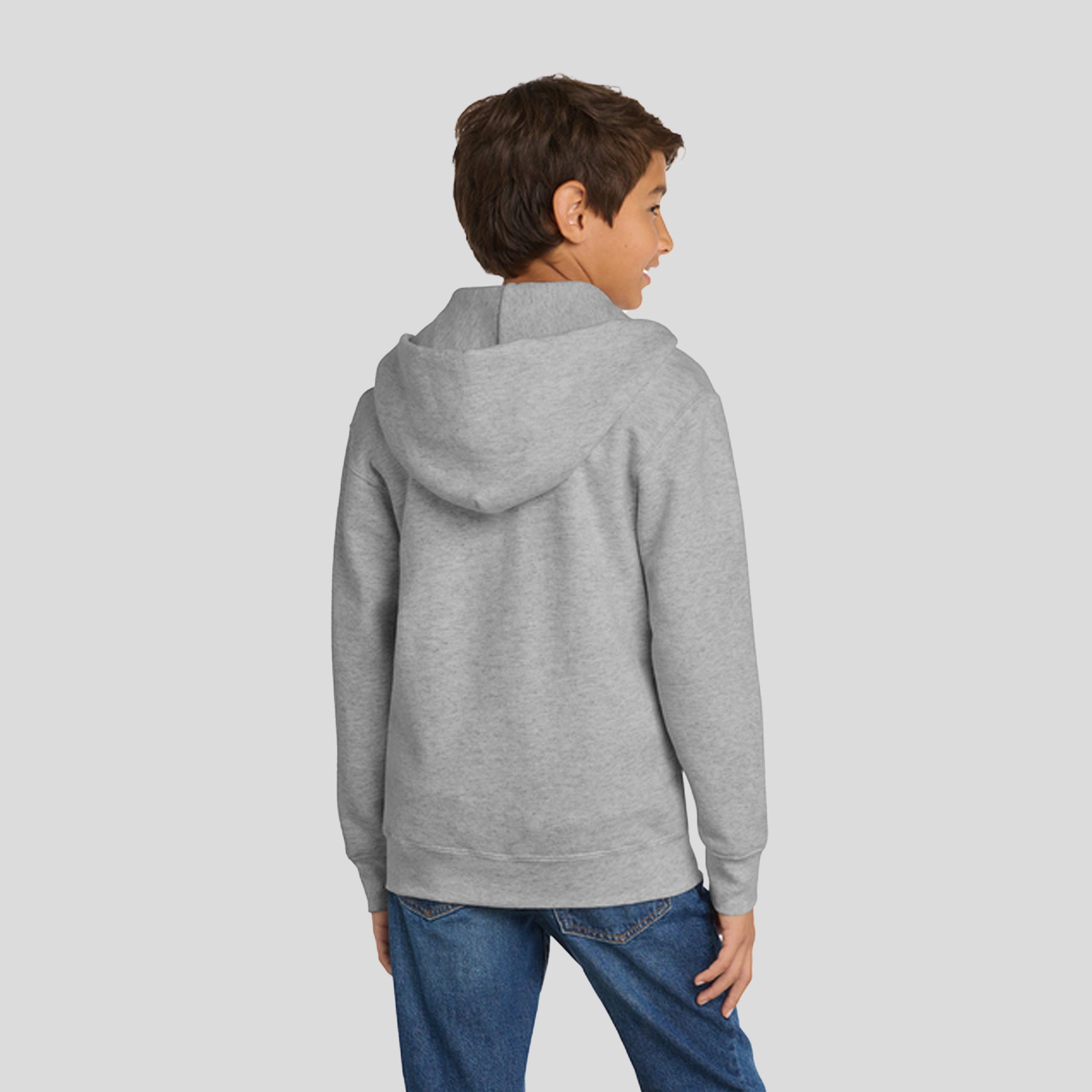 Youth Core Fleece Full-Zip Hooded Sweatshirt | Ash