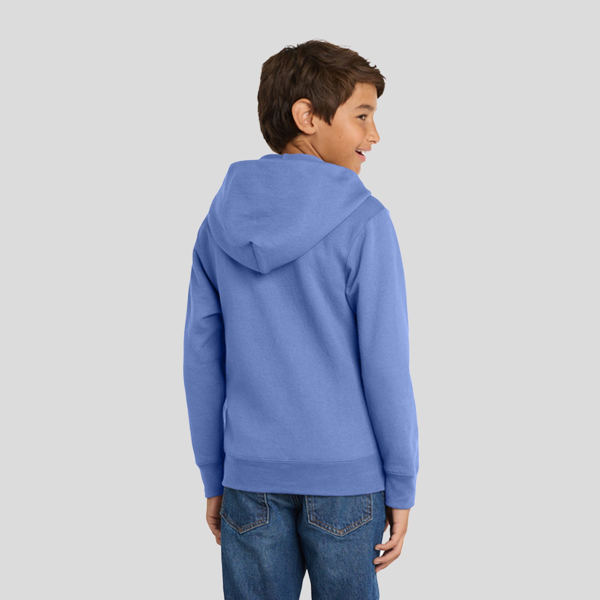 Youth Core Fleece Full-Zip Hooded Sweatshirt | Carolina Blue