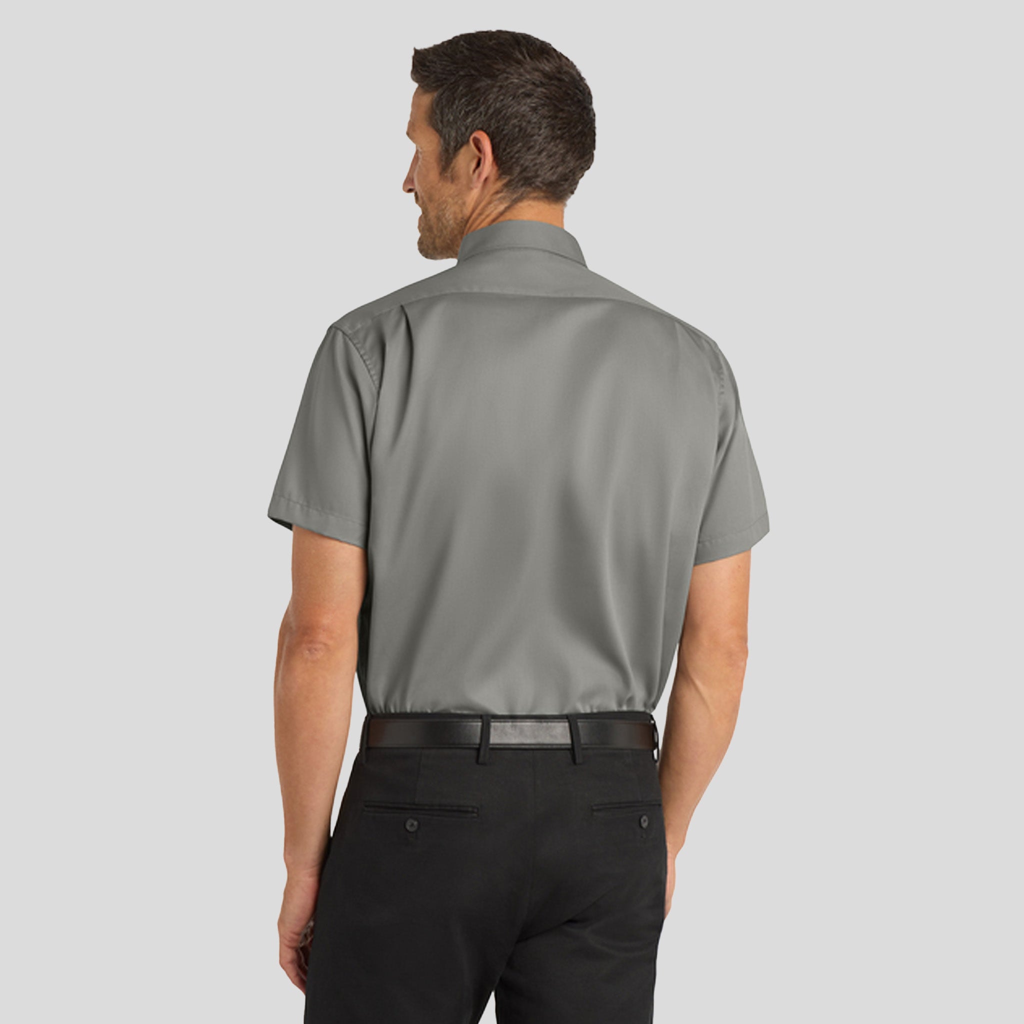 Men's Short Sleeve SuperPro™ Twill Shirt | Monument Grey