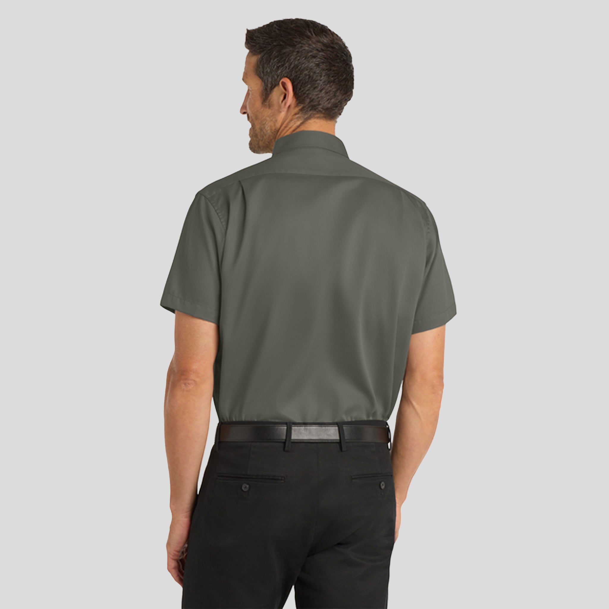 Men's Short Sleeve SuperPro™ Twill Shirt | Sterling Grey