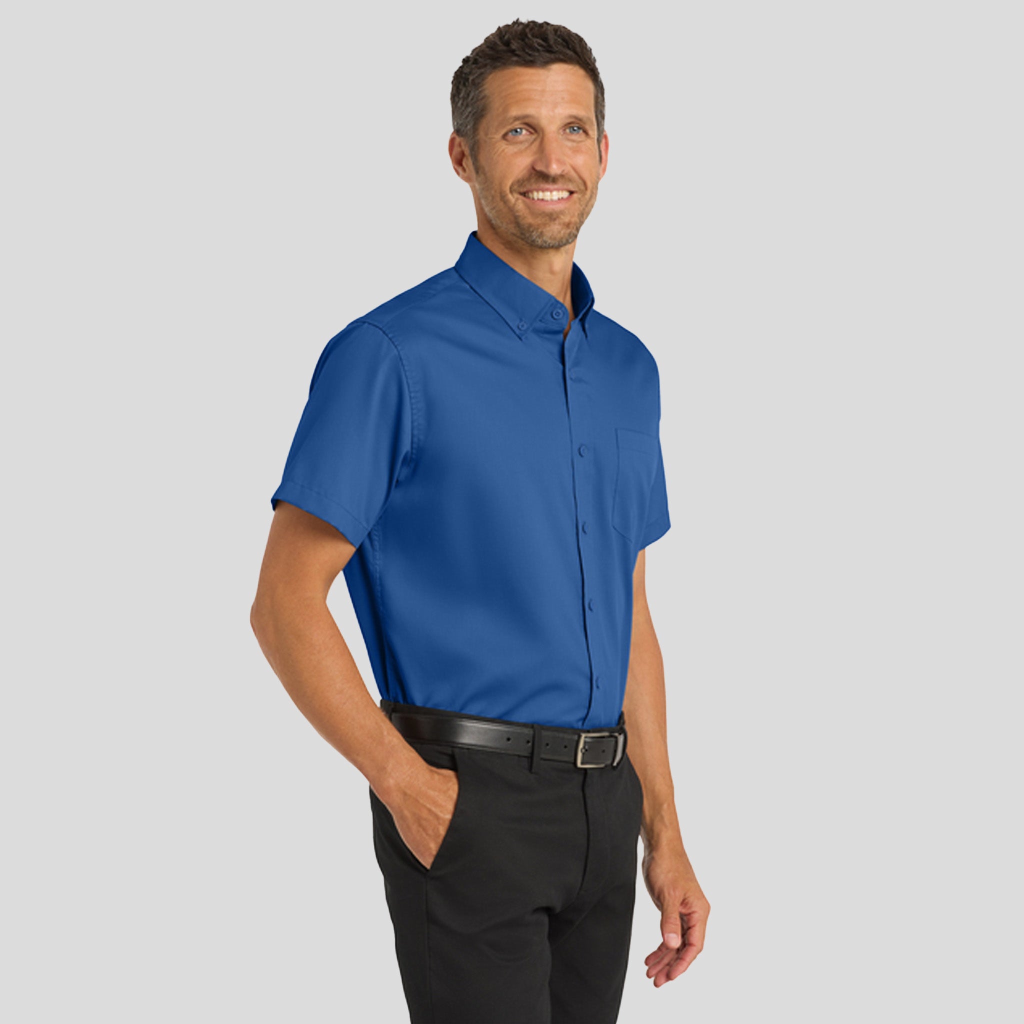Men's Short Sleeve SuperPro™ Twill Shirt | True Blue